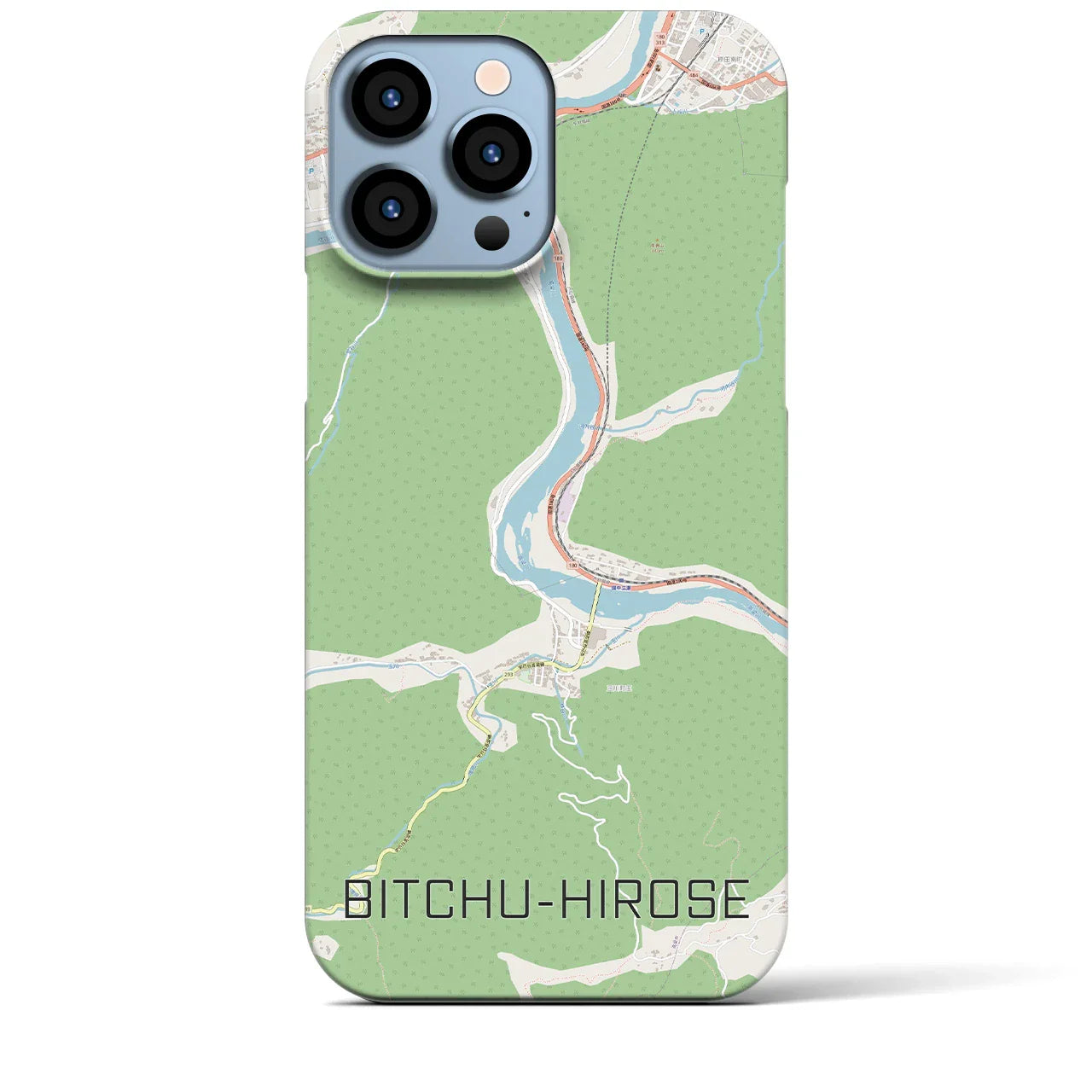 【備中広瀬(岡山県)】地図柄iPhoneケース(バックカバータイプ)