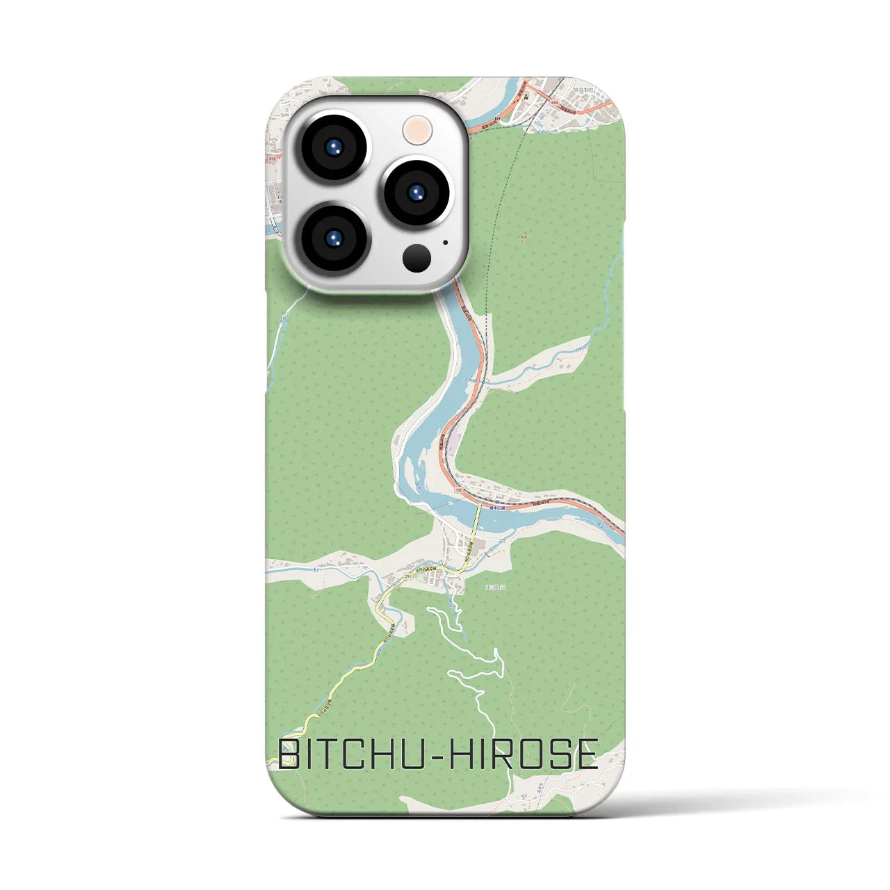 【備中広瀬(岡山県)】地図柄iPhoneケース(バックカバータイプ)