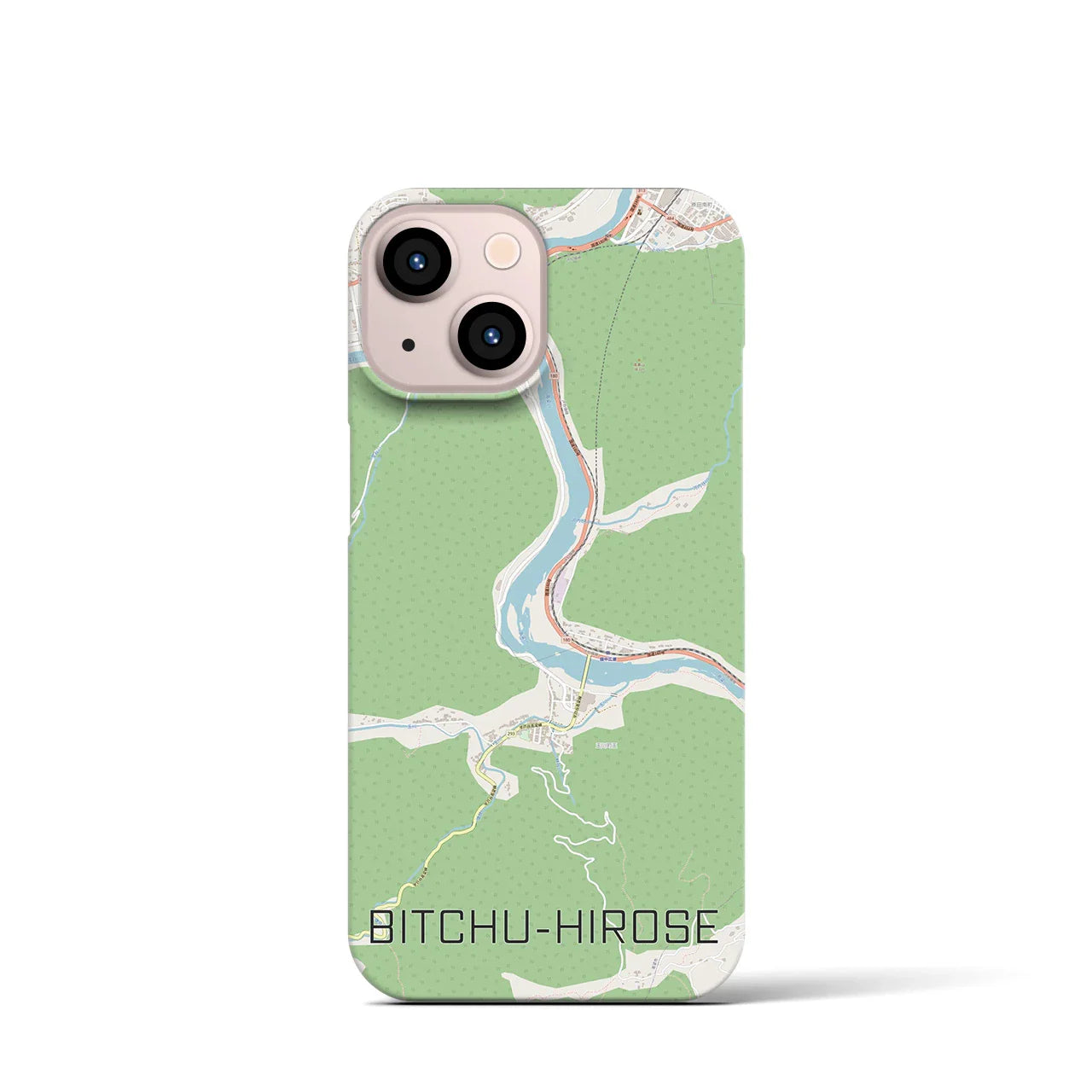 【備中広瀬(岡山県)】地図柄iPhoneケース(バックカバータイプ)