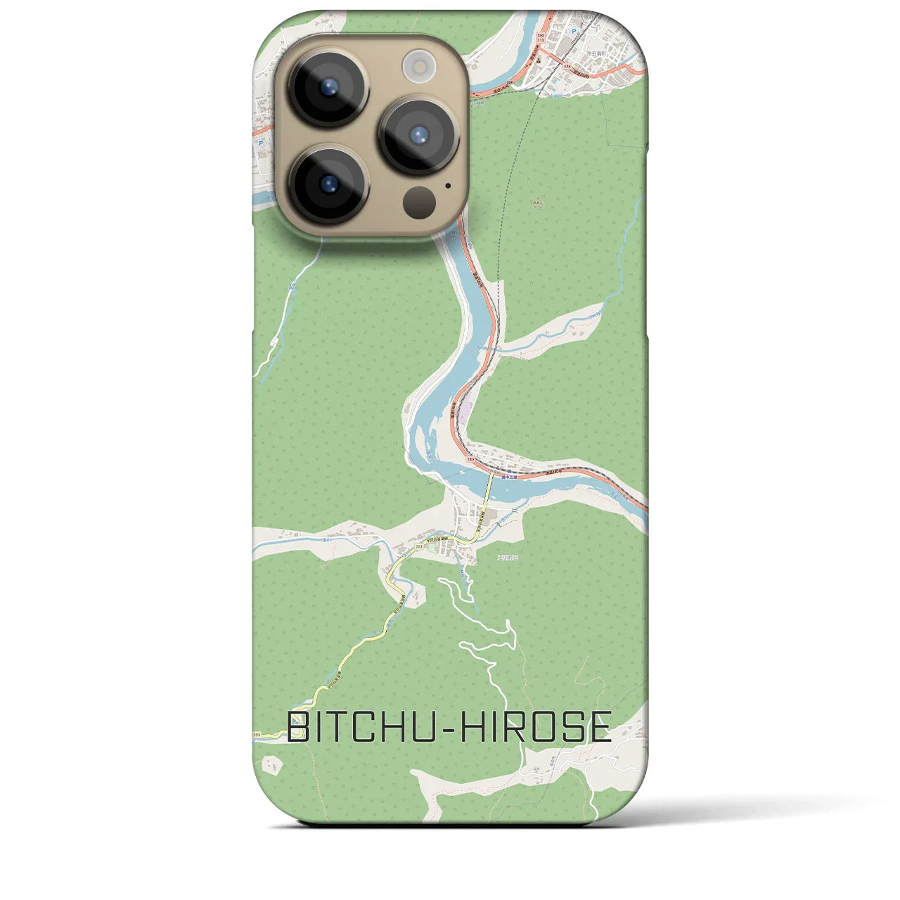 【備中広瀬(岡山県)】地図柄iPhoneケース(バックカバータイプ)