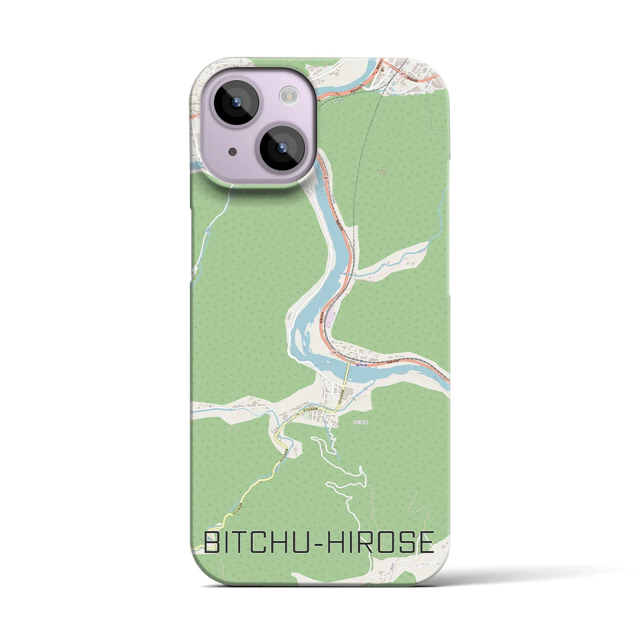 【備中広瀬(岡山県)】地図柄iPhoneケース(バックカバータイプ)