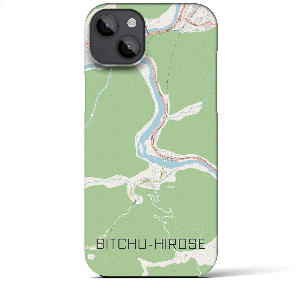 【備中広瀬(岡山県)】地図柄iPhoneケース(バックカバータイプ)