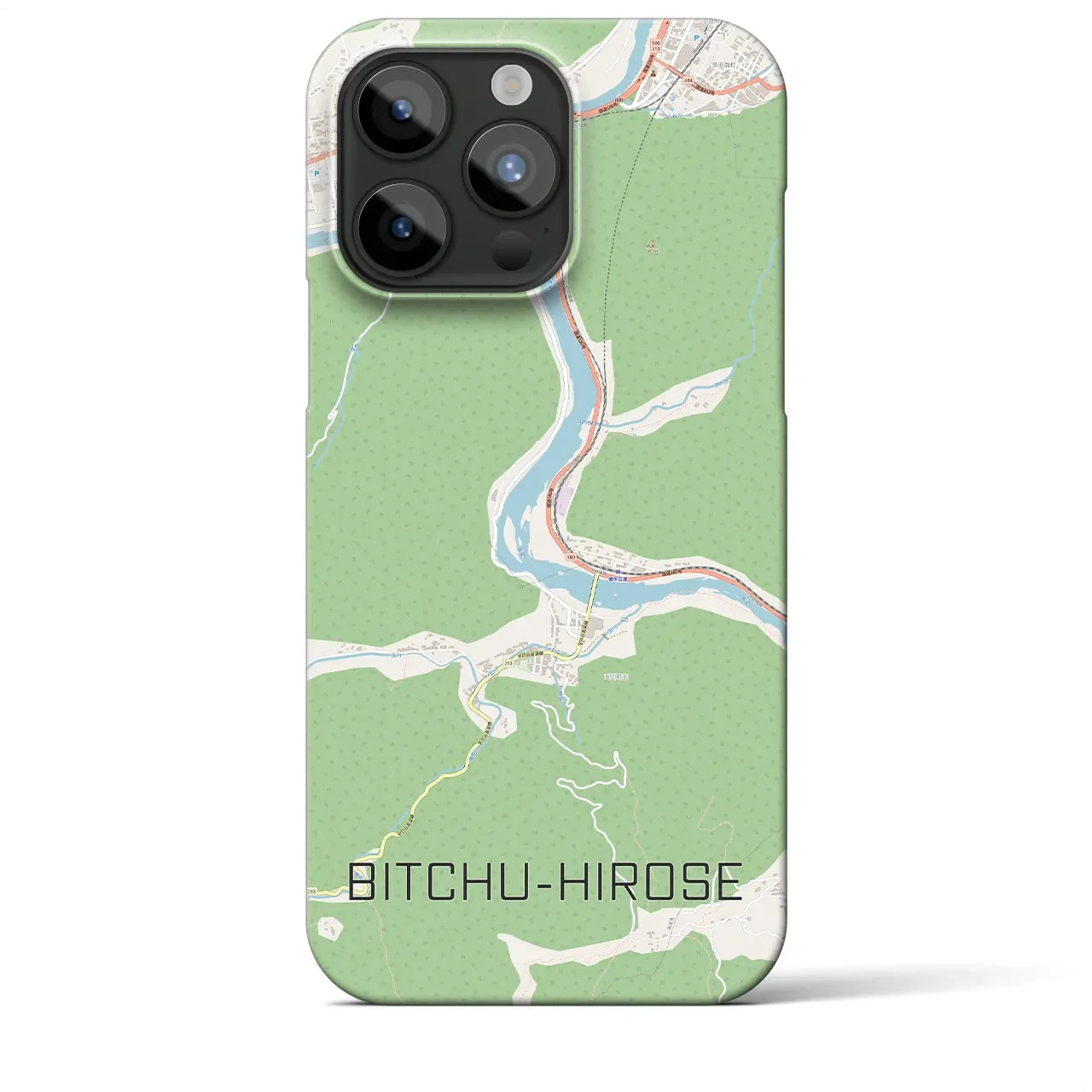 【備中広瀬(岡山県)】地図柄iPhoneケース(バックカバータイプ)