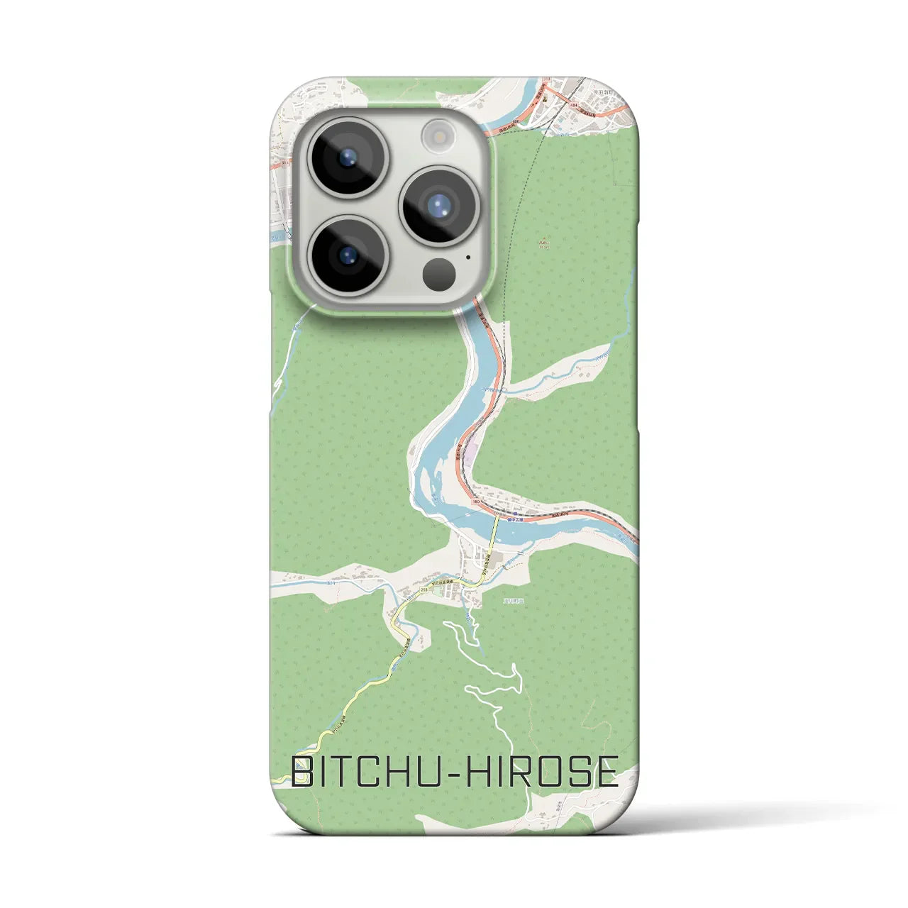 【備中広瀬(岡山県)】地図柄iPhoneケース(バックカバータイプ)