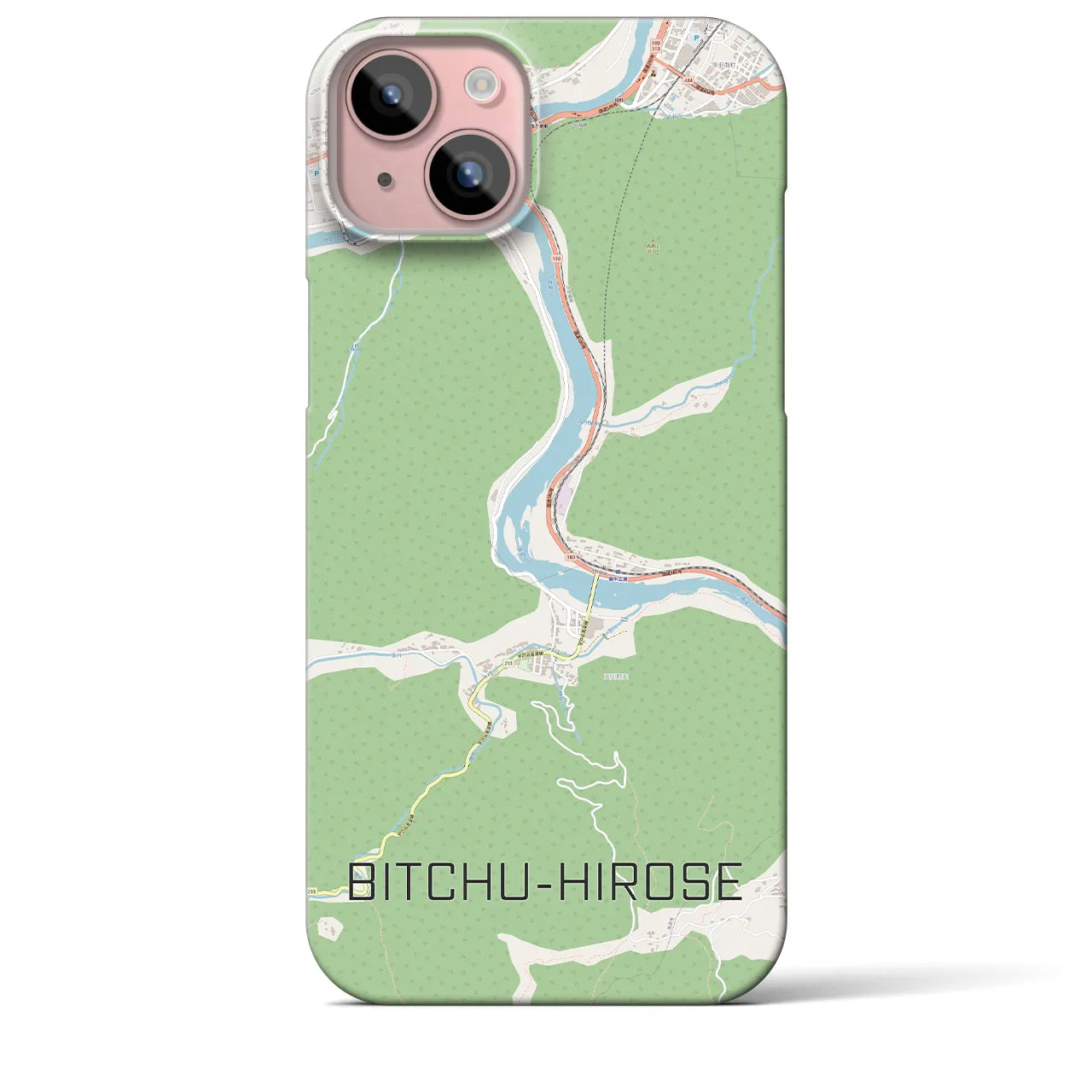 【備中広瀬(岡山県)】地図柄iPhoneケース(バックカバータイプ)