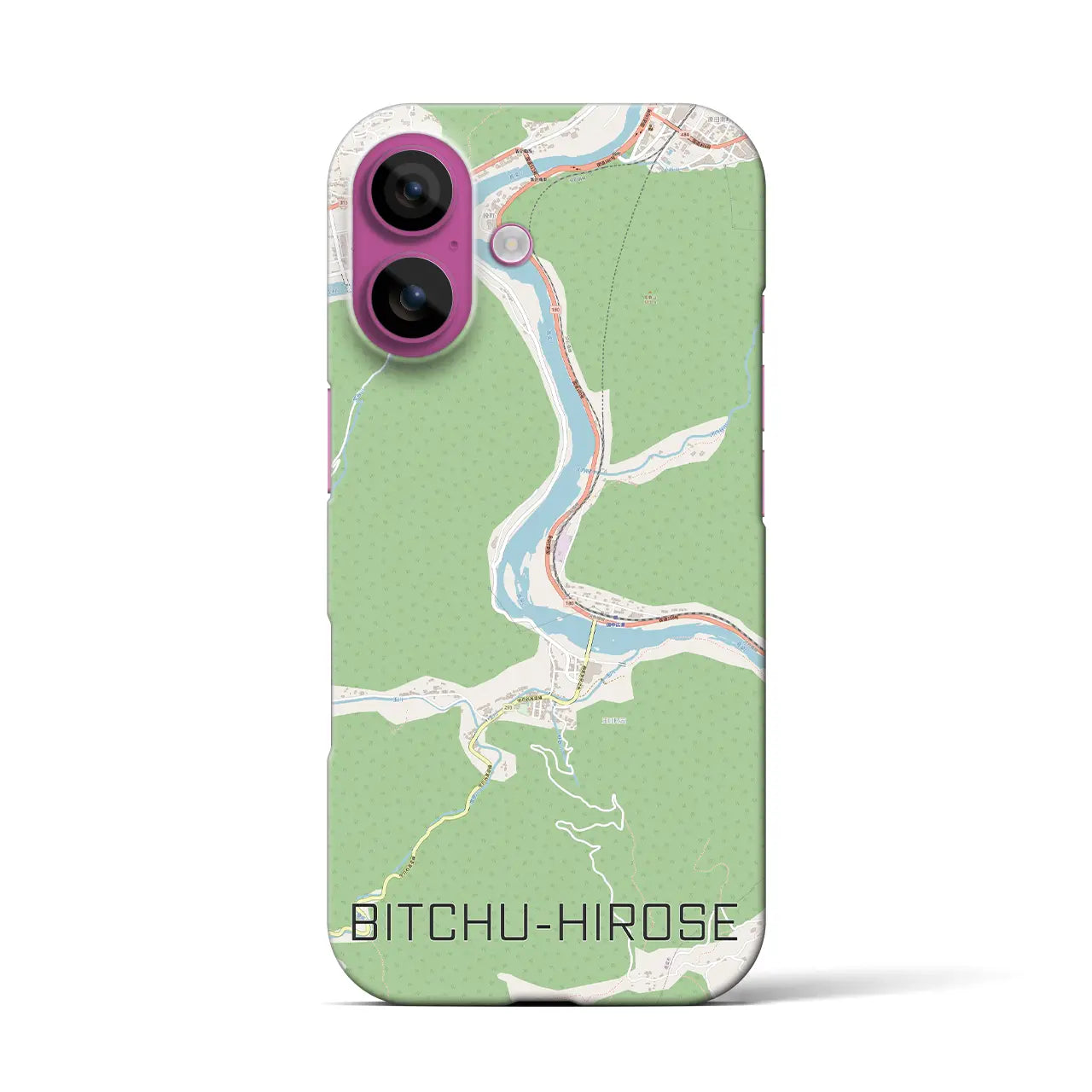 【備中広瀬(岡山県)】地図柄iPhoneケース(バックカバータイプ)