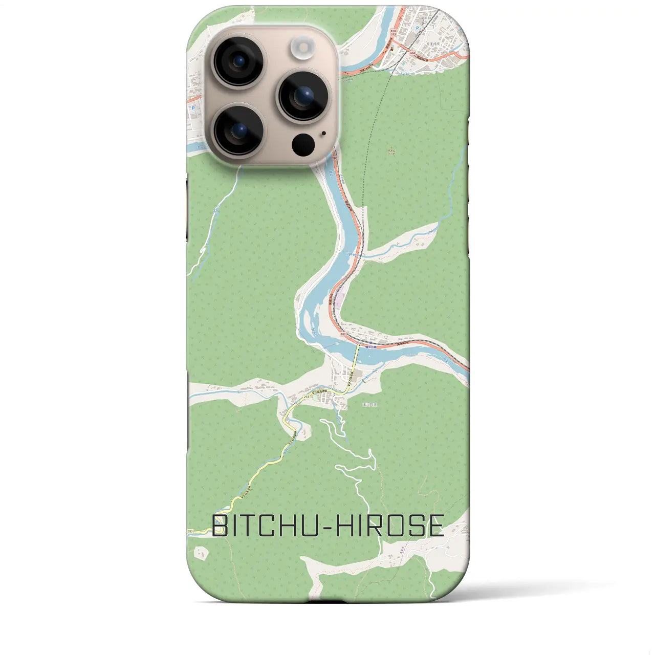 【備中広瀬(岡山県)】地図柄iPhoneケース(バックカバータイプ)