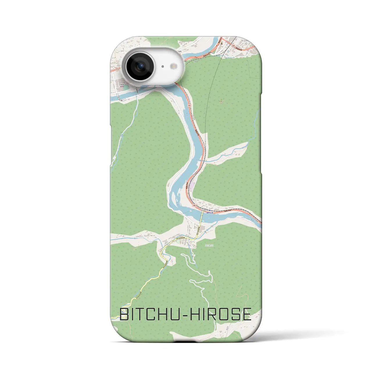 【備中広瀬(岡山県)】地図柄iPhoneケース(バックカバータイプ)