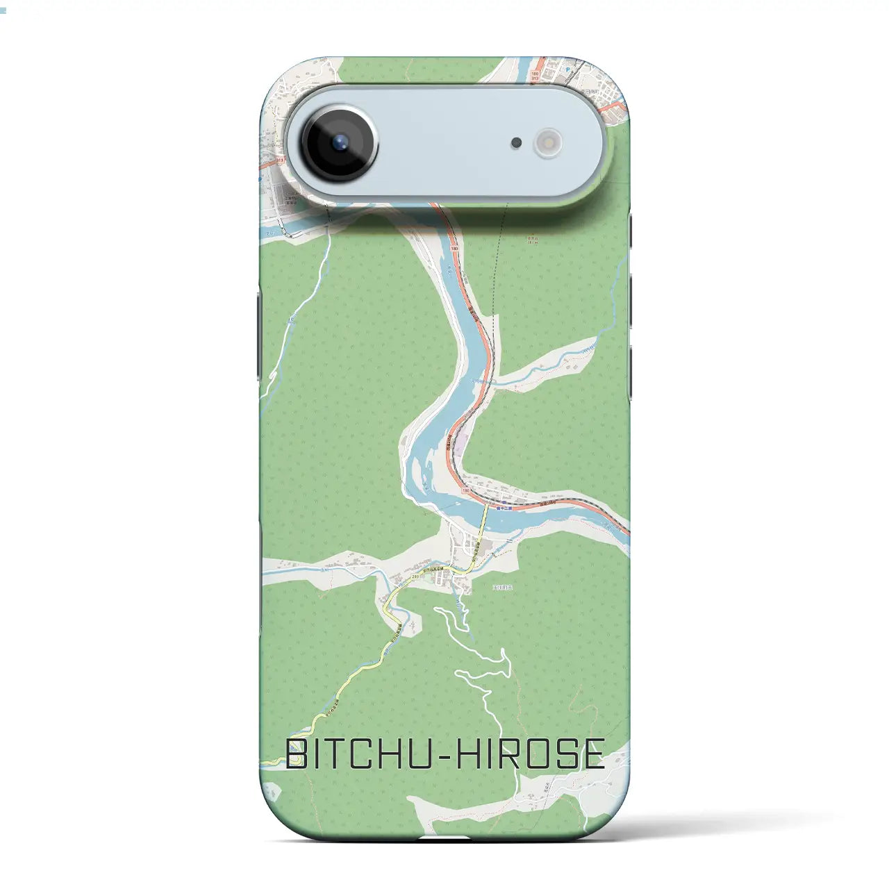 【備中広瀬(岡山県)】地図柄iPhoneケース(バックカバータイプ)