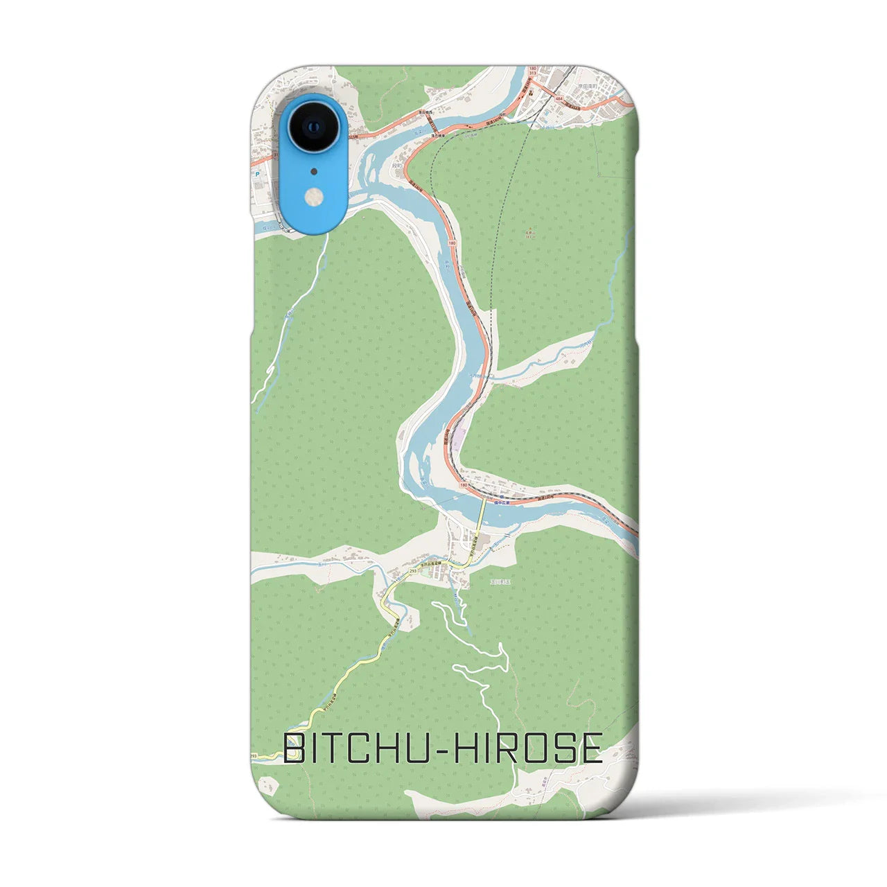 【備中広瀬(岡山県)】地図柄iPhoneケース(バックカバータイプ)