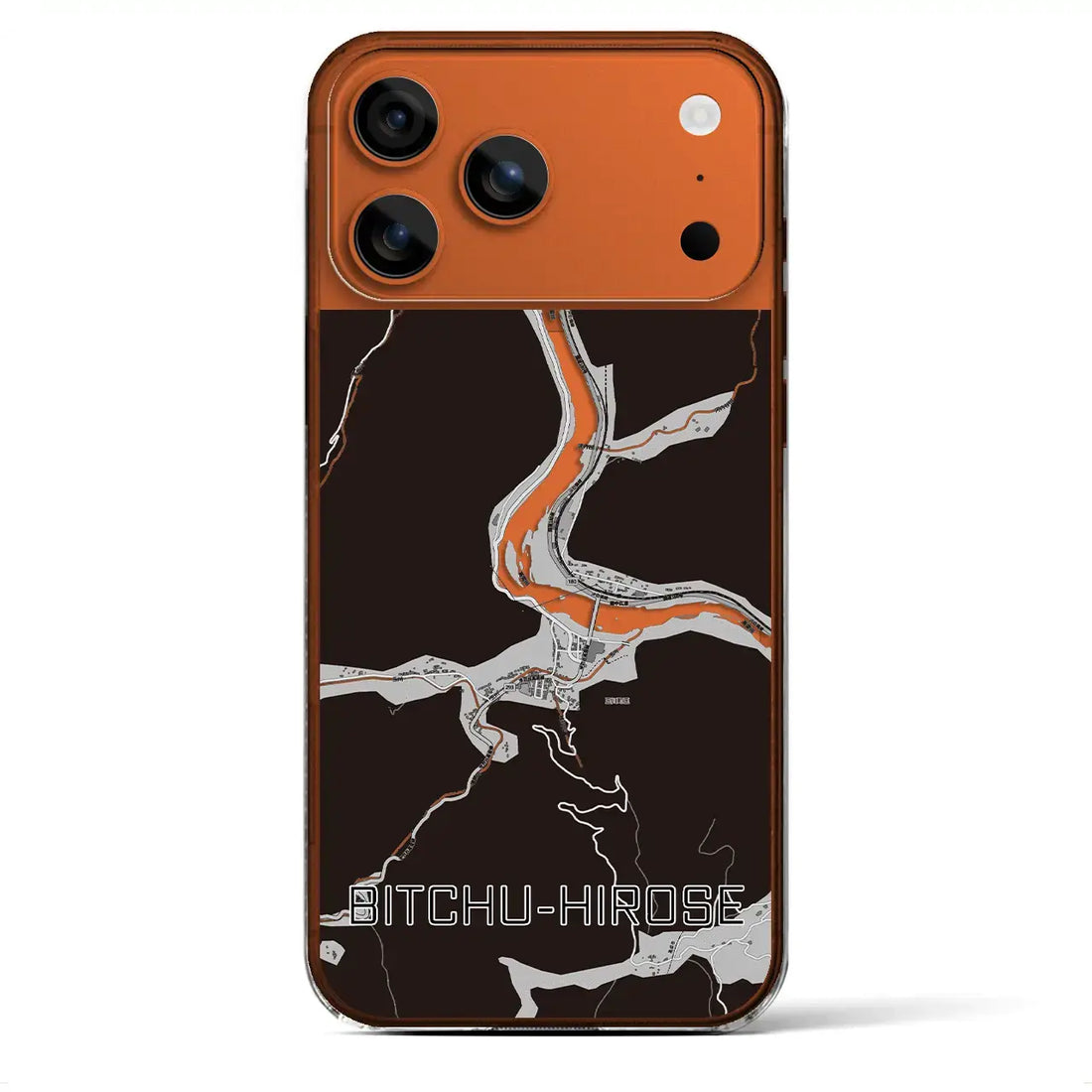 【備中広瀬(岡山県)】地図柄iPhoneケース(クリアタイプ)