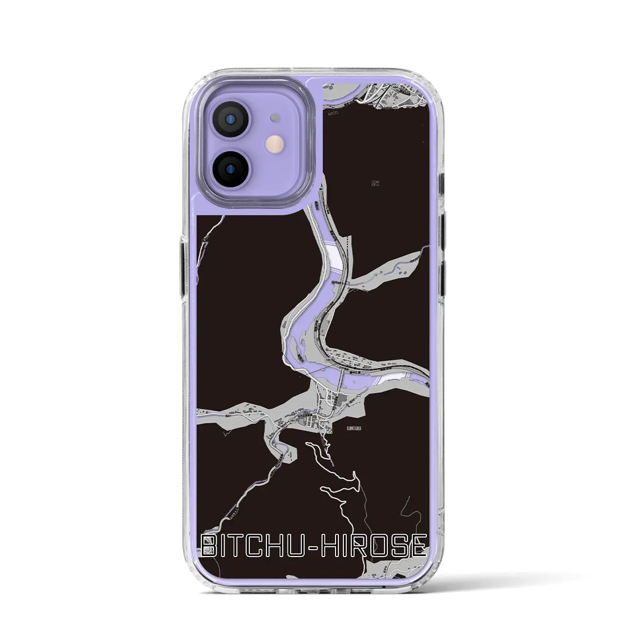 【備中広瀬(岡山県)】地図柄iPhoneケース(MagSafeタイプ)