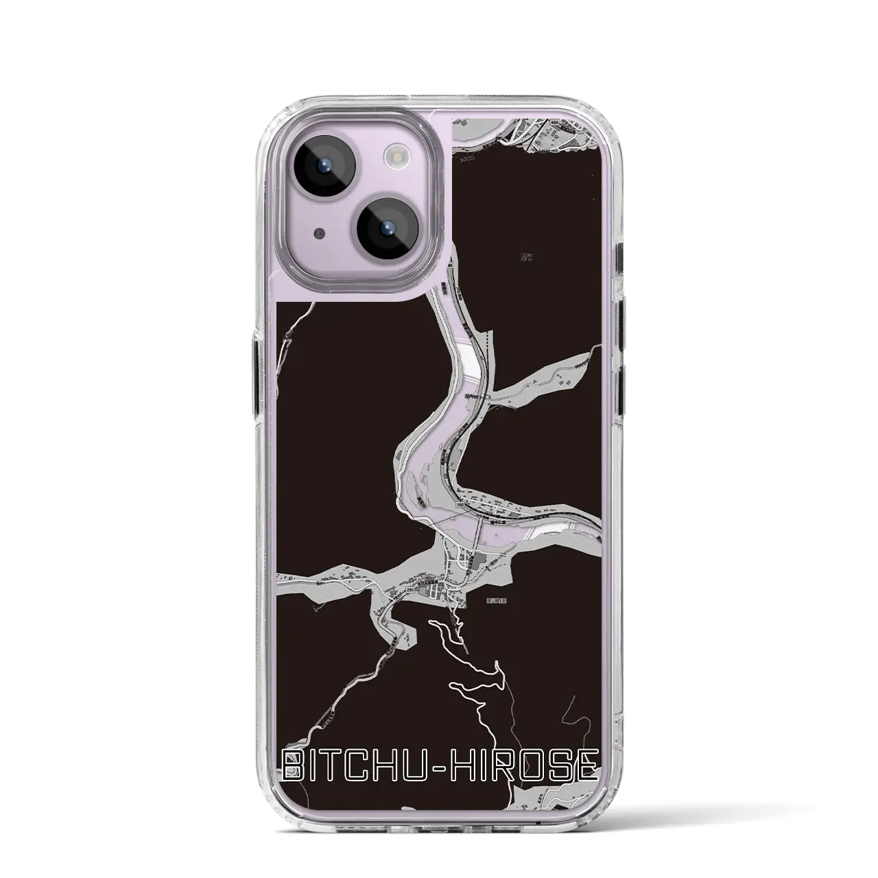 【備中広瀬(岡山県)】地図柄iPhoneケース(MagSafeタイプ)