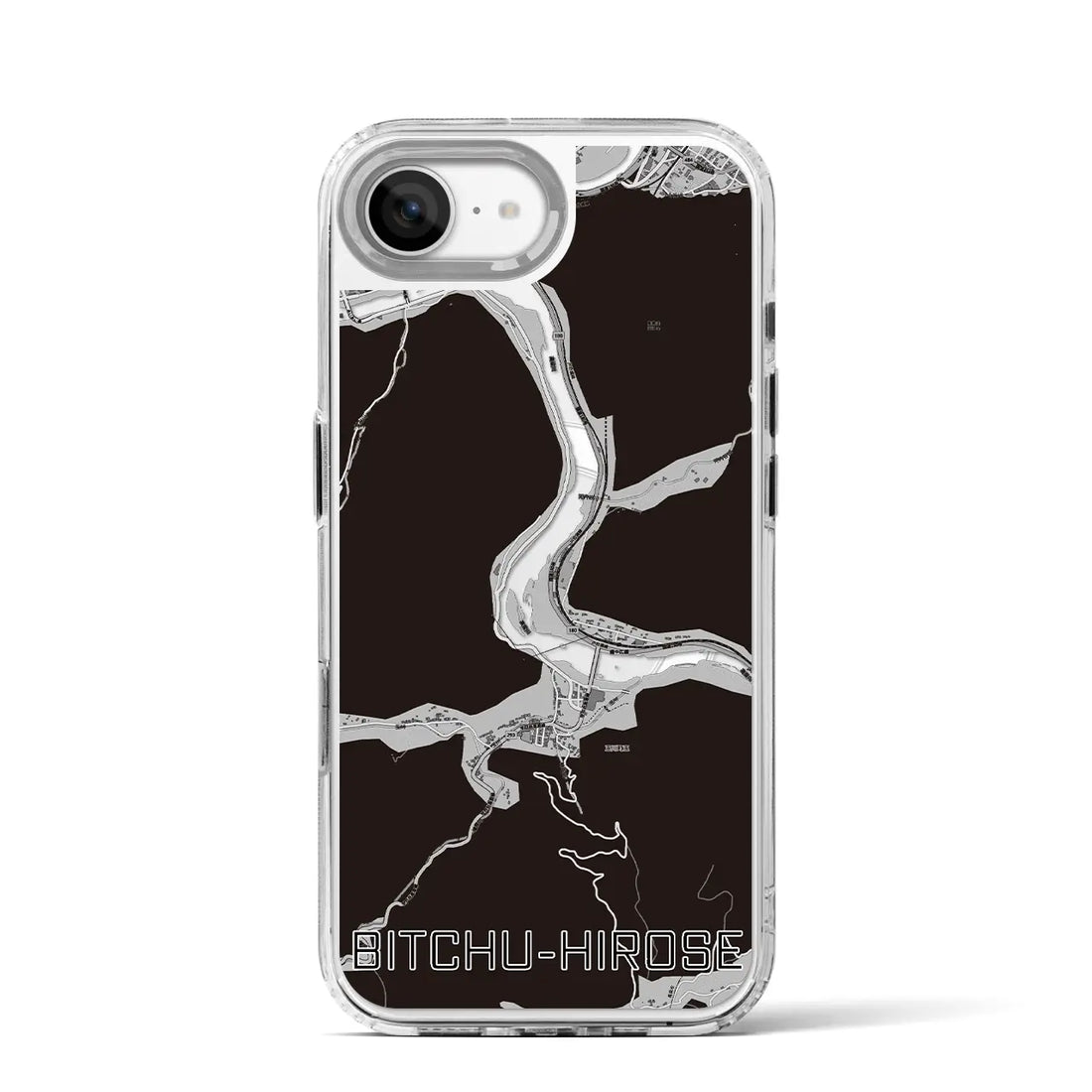 【備中広瀬(岡山県)】地図柄iPhoneケース(MagSafeタイプ)