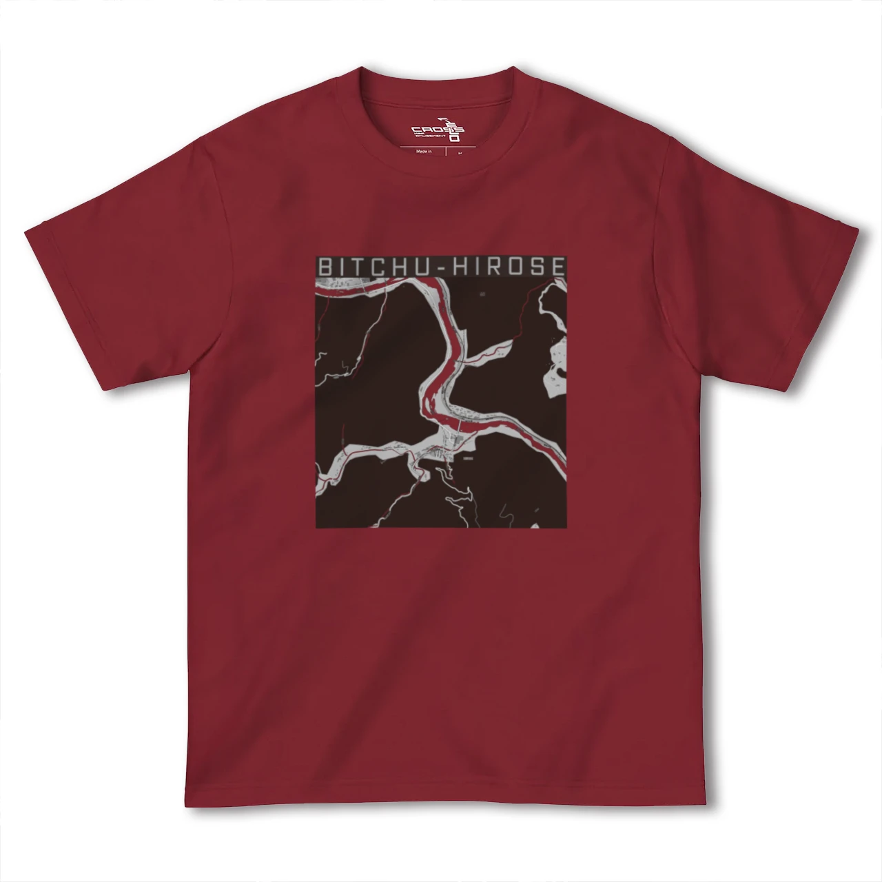 【備中広瀬(岡山県)】地図柄ヘビーウェイトTシャツ