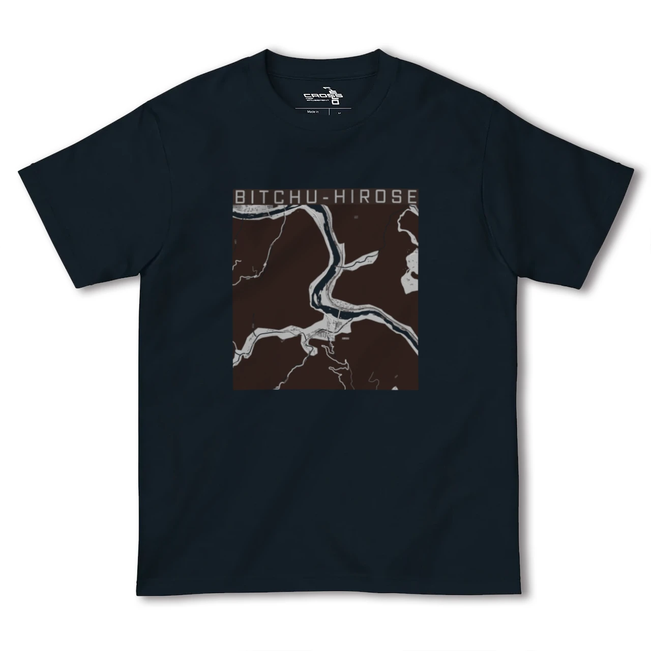 【備中広瀬(岡山県)】地図柄ヘビーウェイトTシャツ