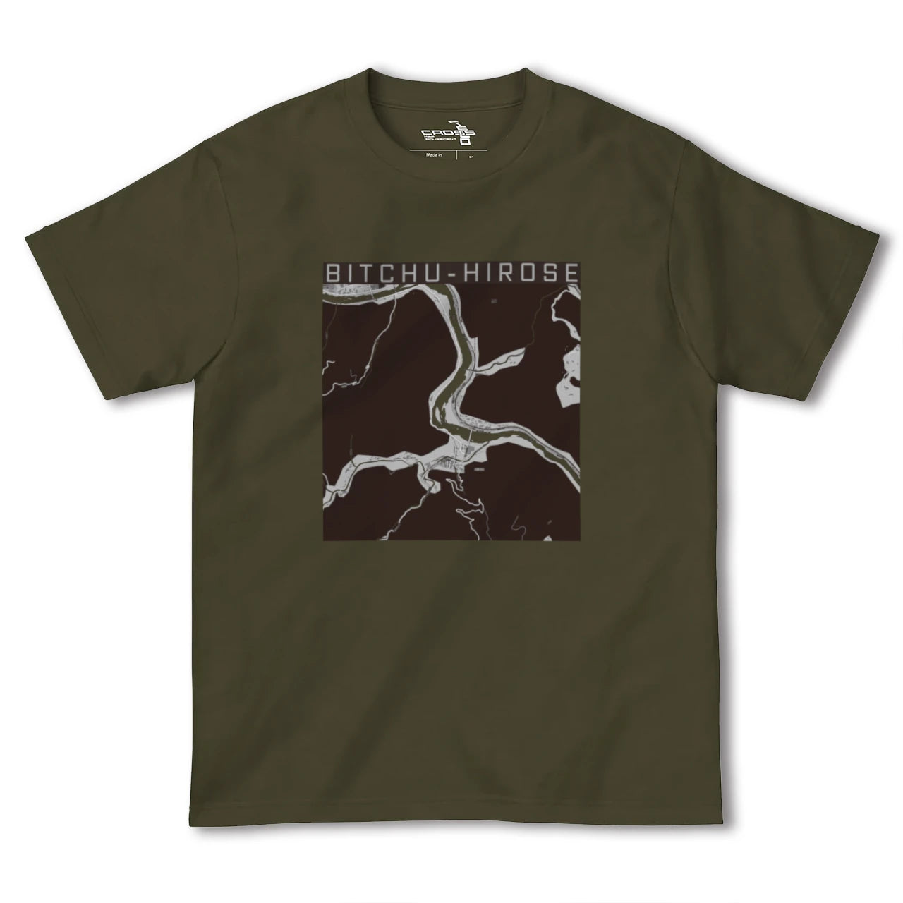 【備中広瀬(岡山県)】地図柄ヘビーウェイトTシャツ