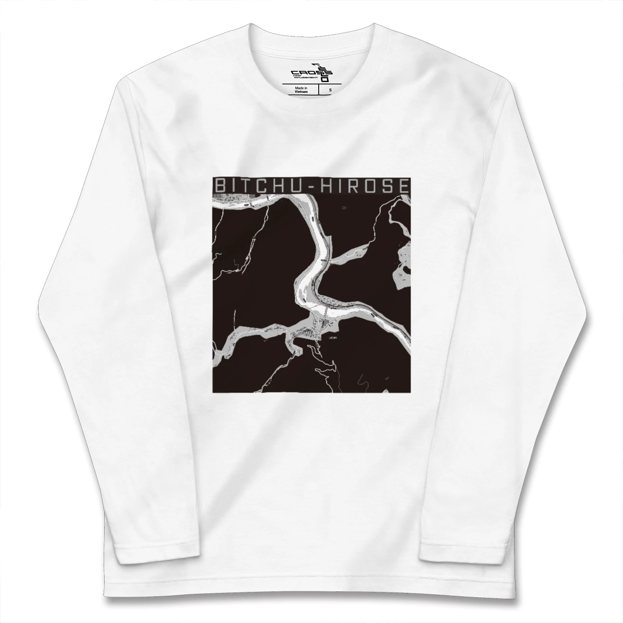 【備中広瀬(岡山県)】地図柄ロングスリーブTシャツ