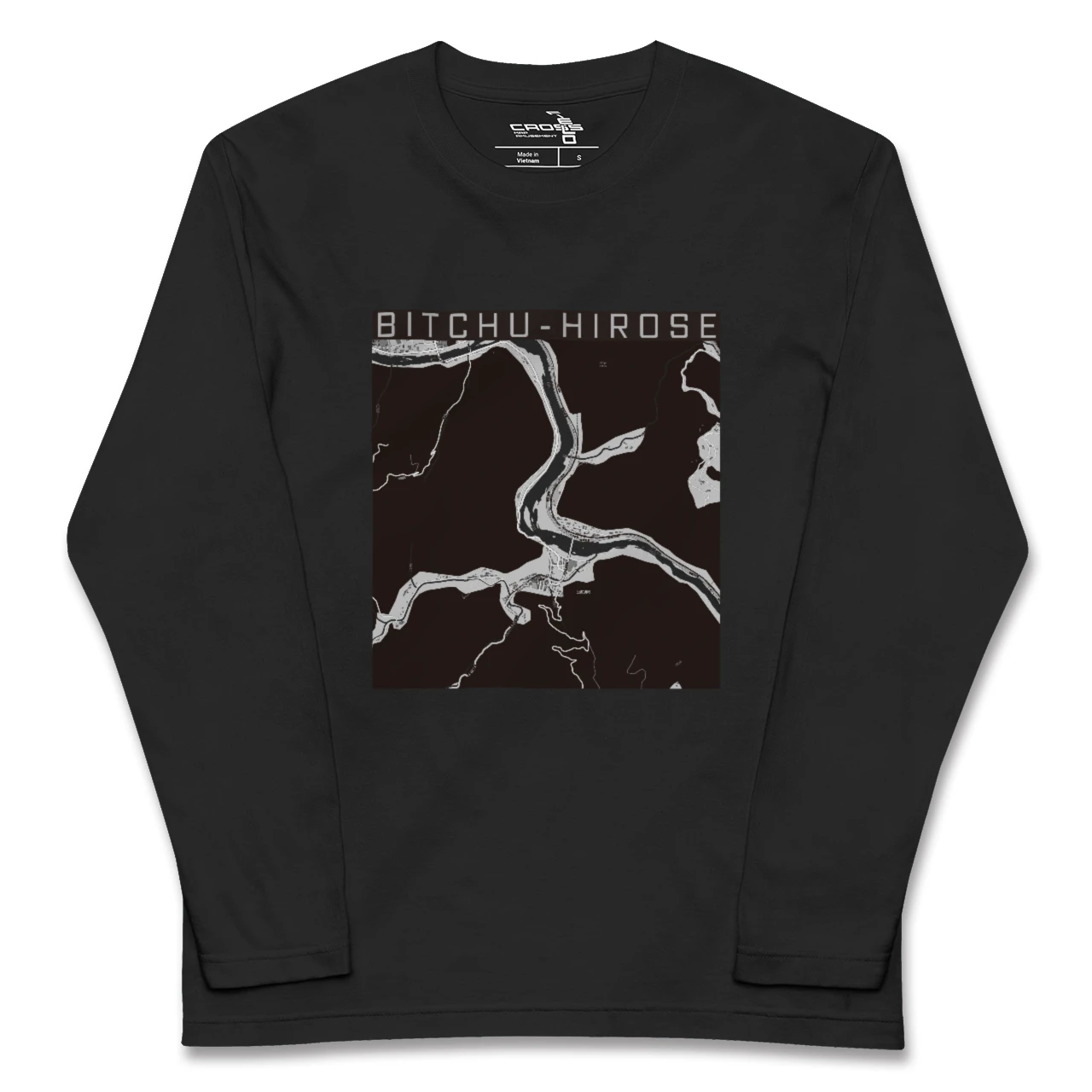 【備中広瀬(岡山県)】地図柄ロングスリーブTシャツ