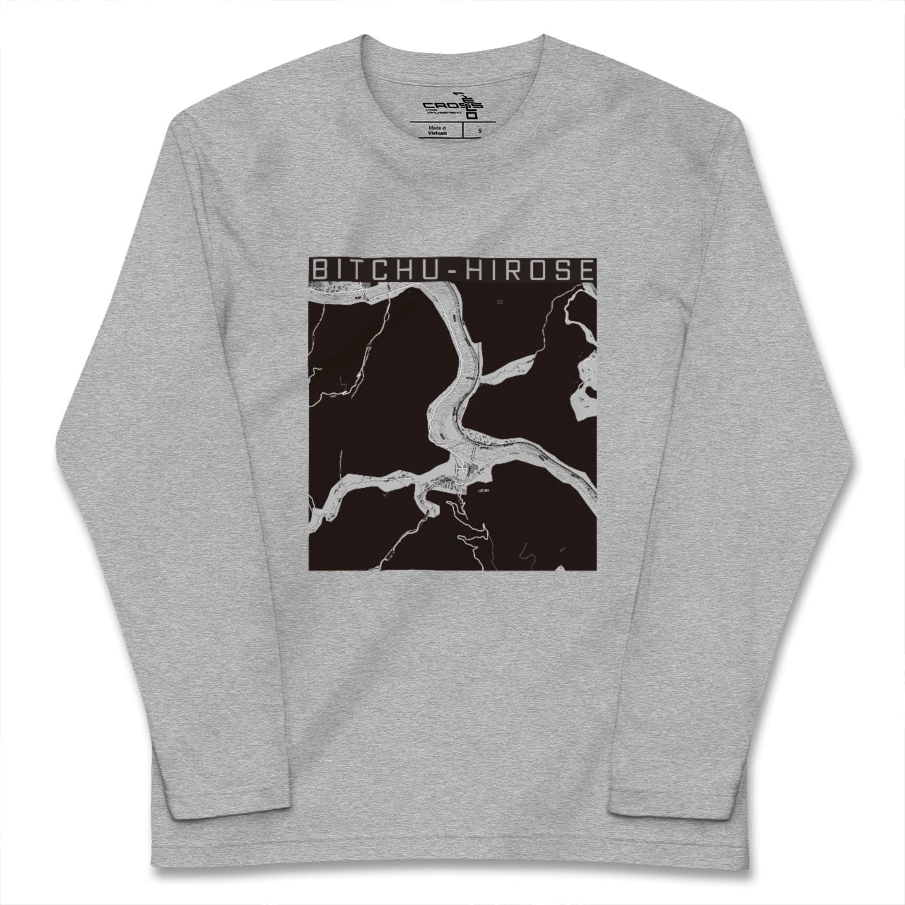 【備中広瀬(岡山県)】地図柄ロングスリーブTシャツ