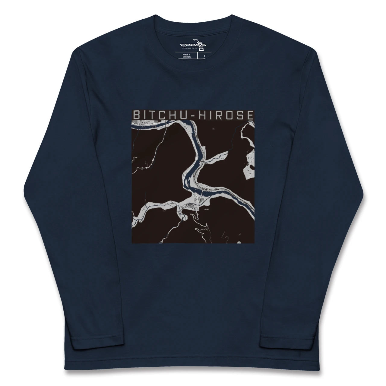 【備中広瀬(岡山県)】地図柄ロングスリーブTシャツ