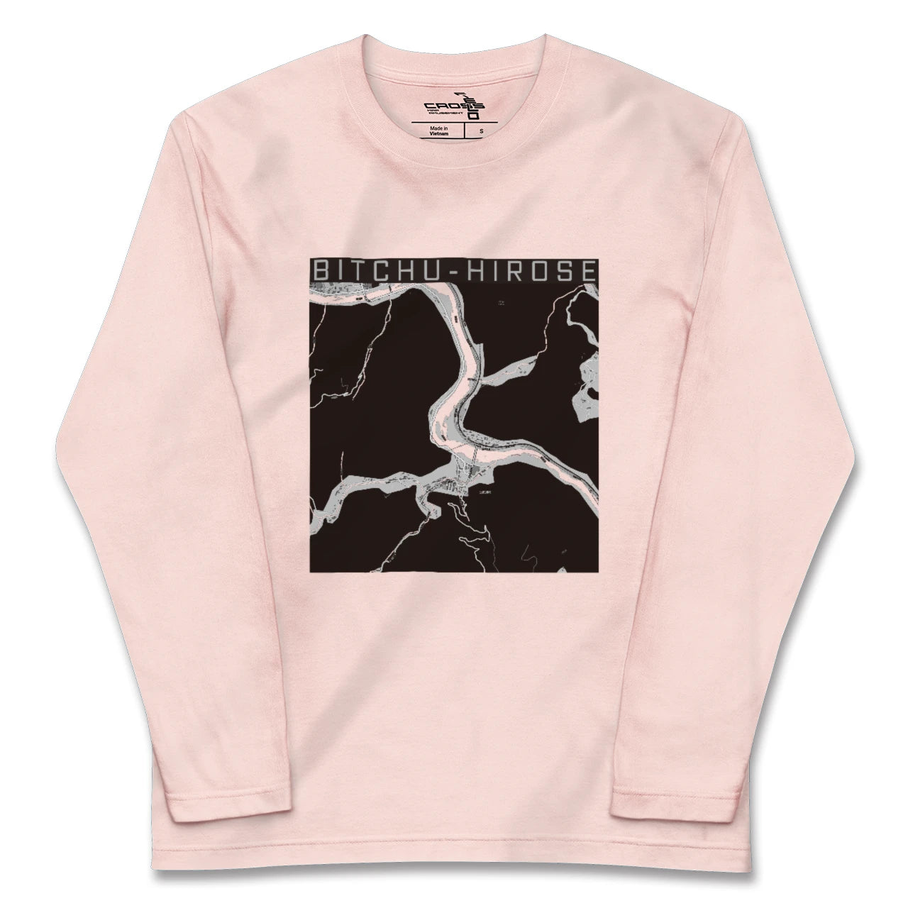 【備中広瀬(岡山県)】地図柄ロングスリーブTシャツ