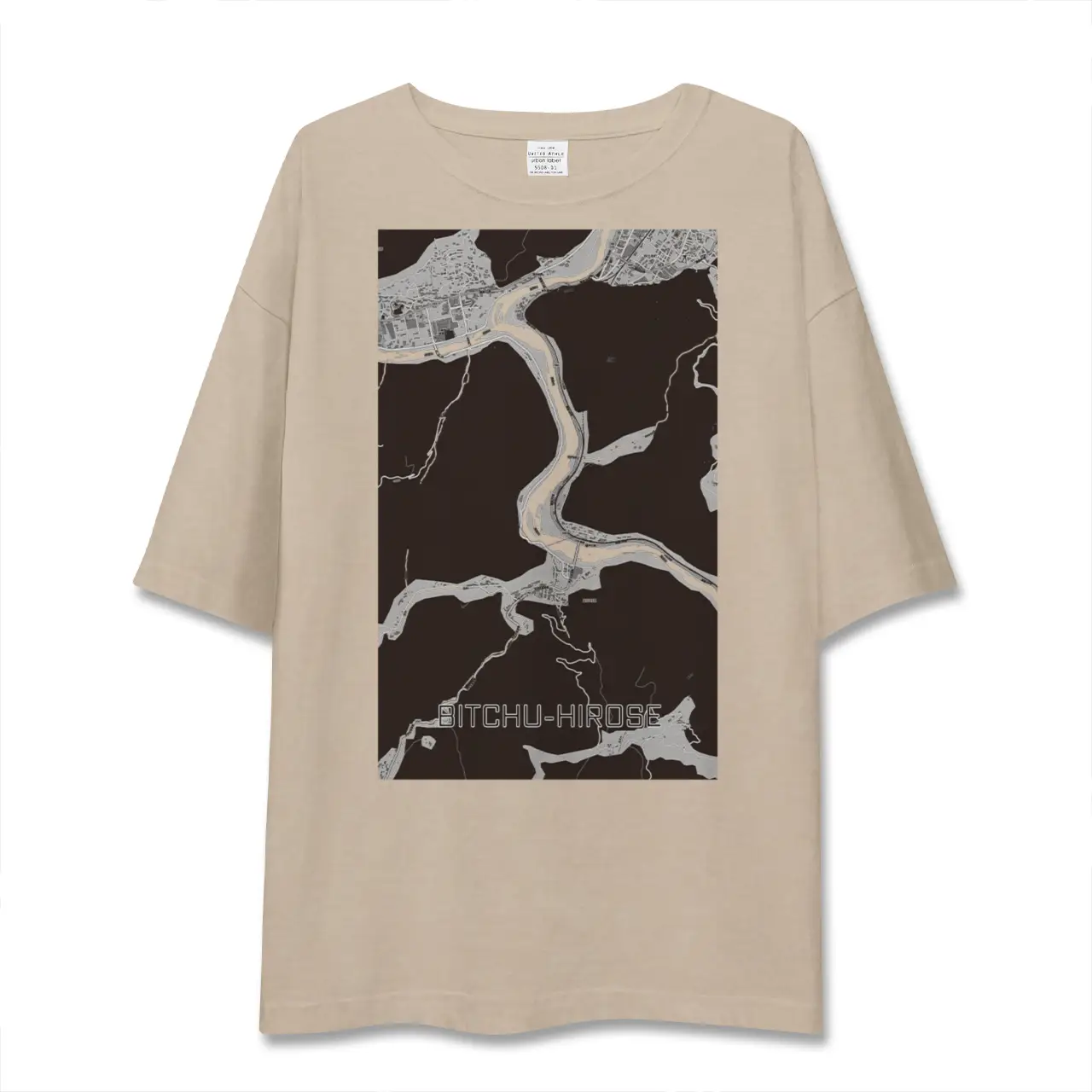 【備中広瀬(岡山県)】地図柄ビッグシルエットTシャツ