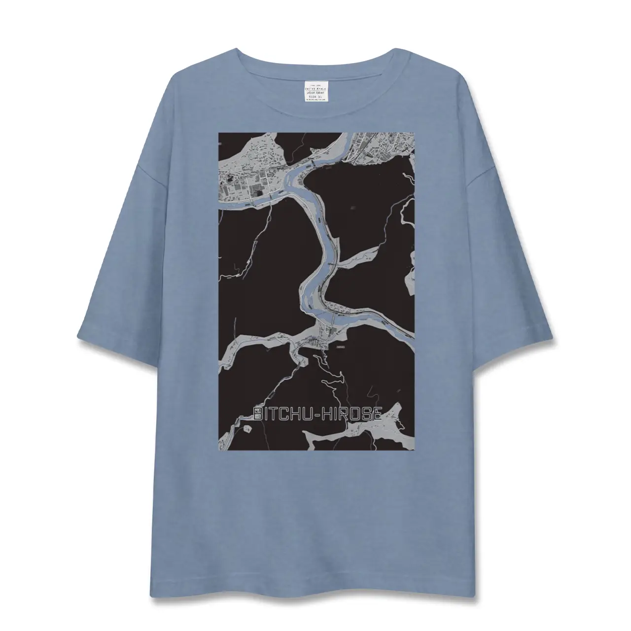 【備中広瀬(岡山県)】地図柄ビッグシルエットTシャツ