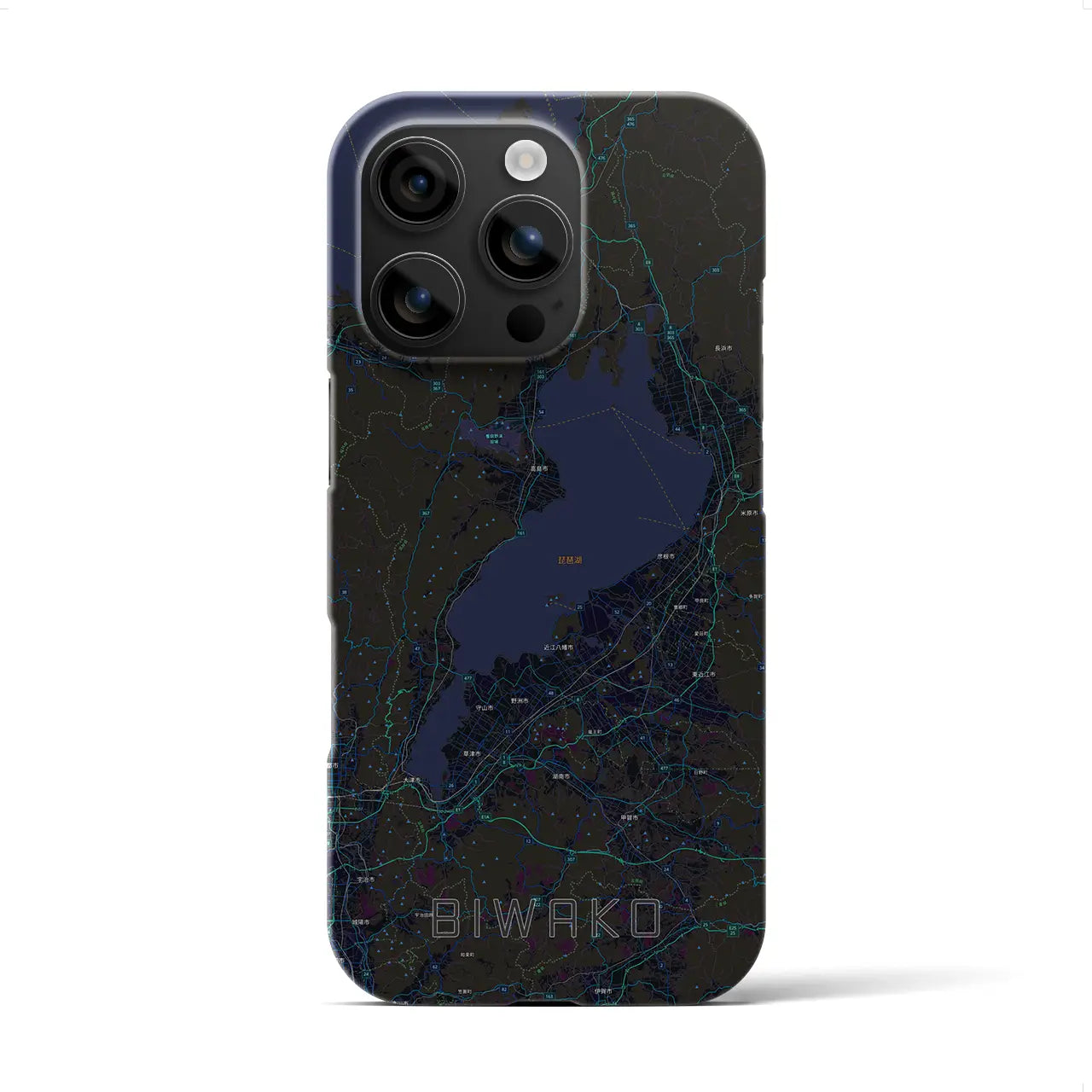 【琵琶湖2(滋賀県)】地図柄iPhoneケース(バックカバータイプ)