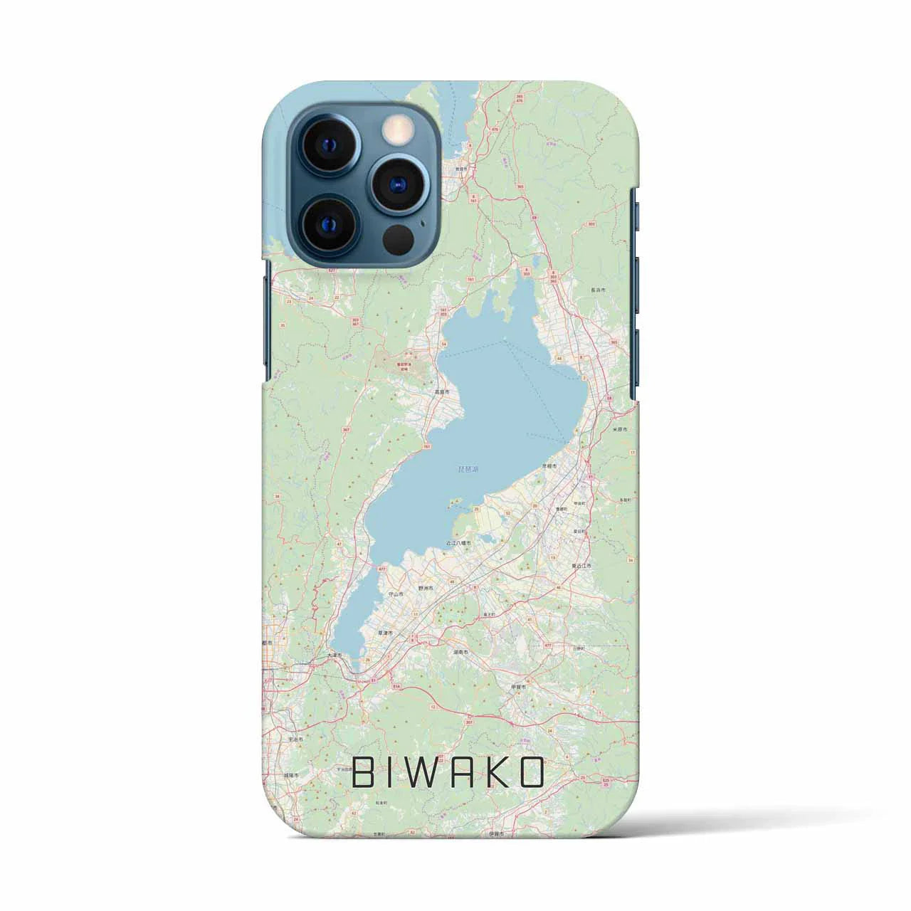 【琵琶湖2(滋賀県)】地図柄iPhoneケース(バックカバータイプ)