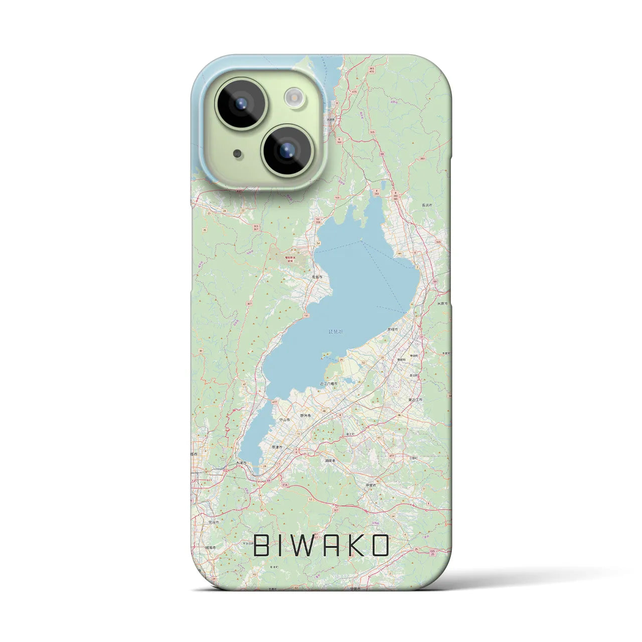 【琵琶湖2(滋賀県)】地図柄iPhoneケース(バックカバータイプ)