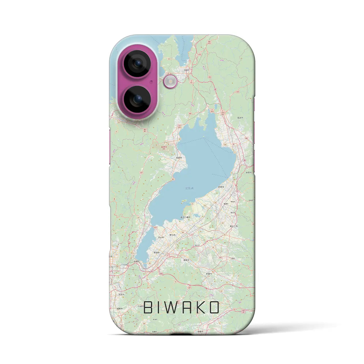 【琵琶湖2(滋賀県)】地図柄iPhoneケース(バックカバータイプ)