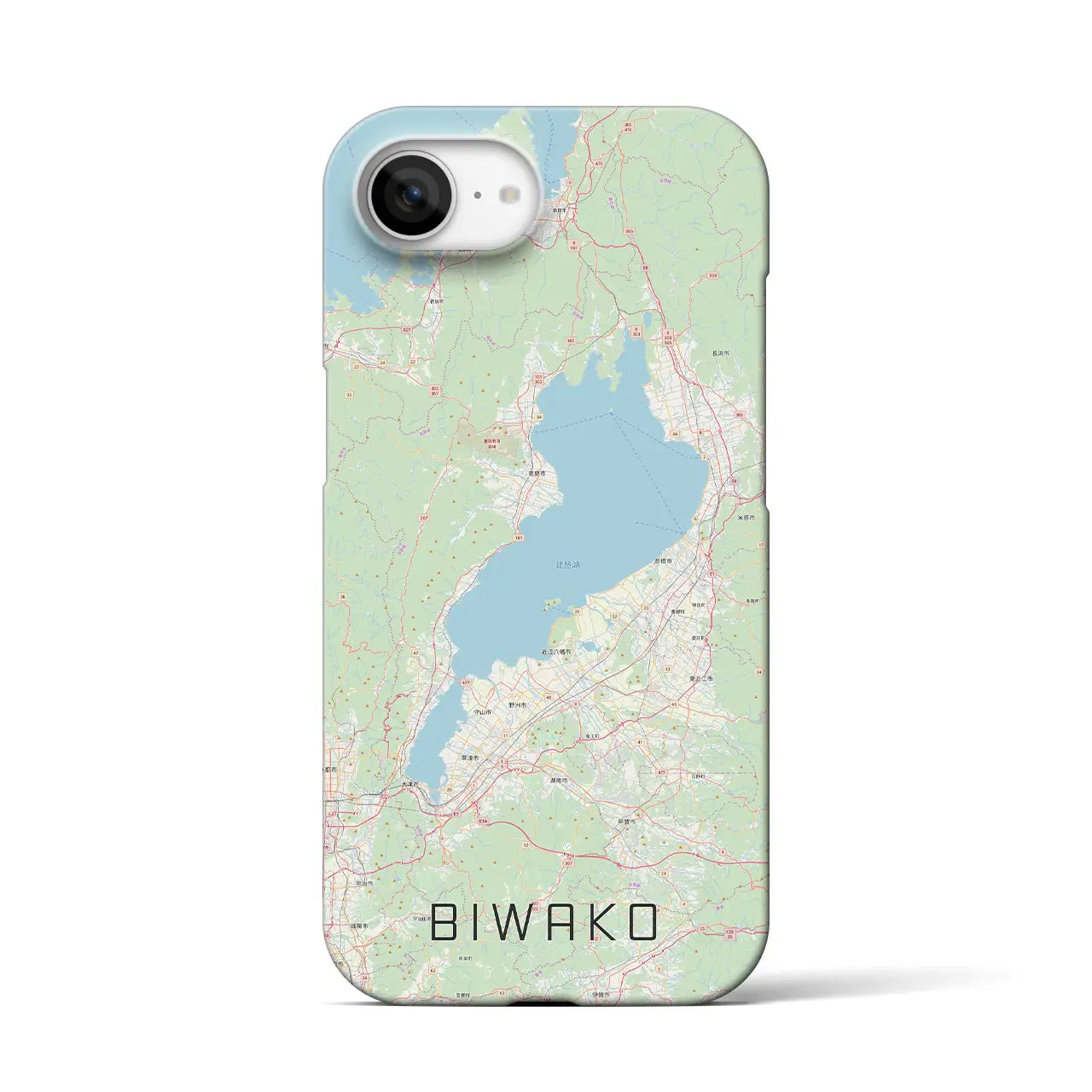 【琵琶湖2(滋賀県)】地図柄iPhoneケース(バックカバータイプ)