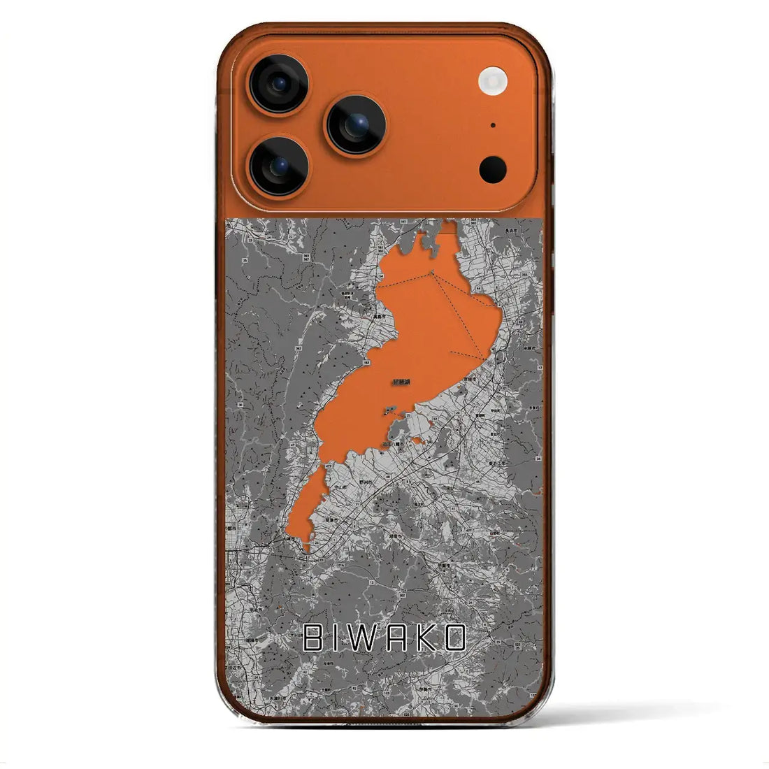 【琵琶湖2(滋賀県)】地図柄iPhoneケース(クリアタイプ)