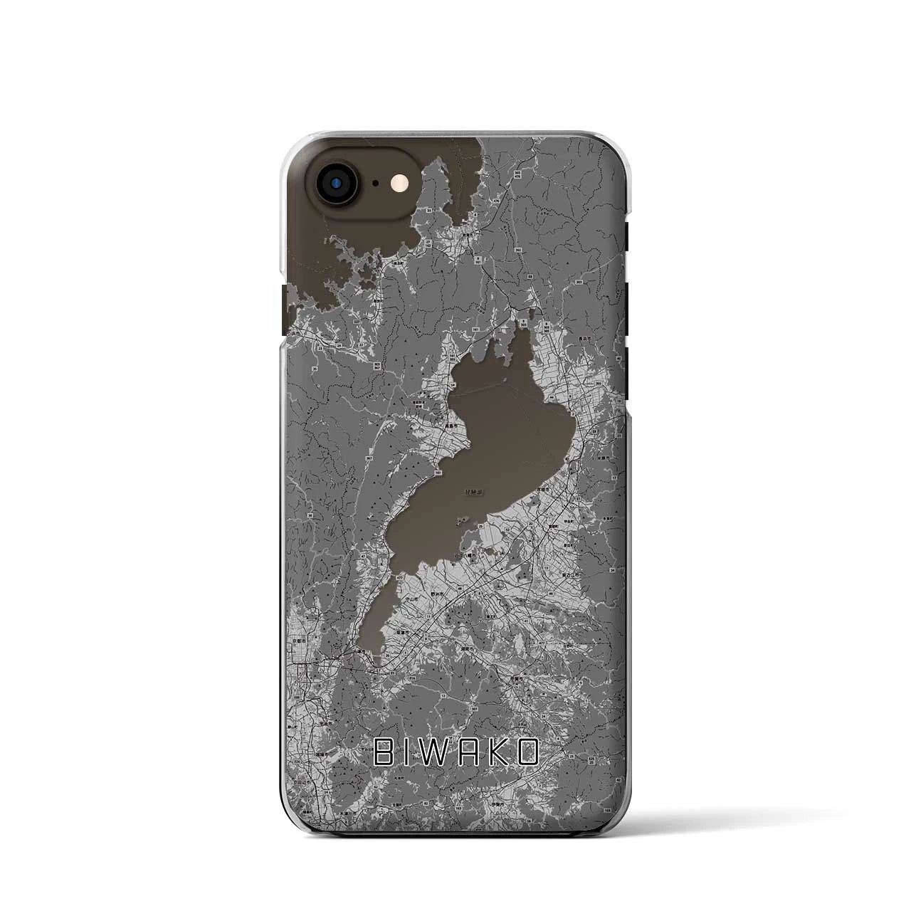 【琵琶湖2(滋賀県)】地図柄iPhoneケース(クリアタイプ)