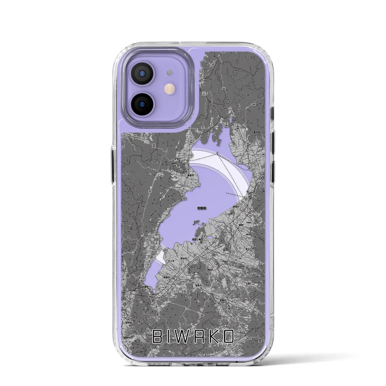 【琵琶湖2(滋賀県)】地図柄iPhoneケース(MagSafeタイプ)
