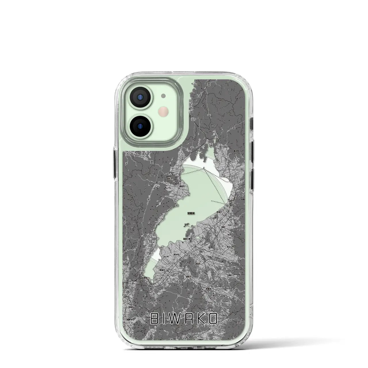 【琵琶湖2(滋賀県)】地図柄iPhoneケース(MagSafeタイプ)