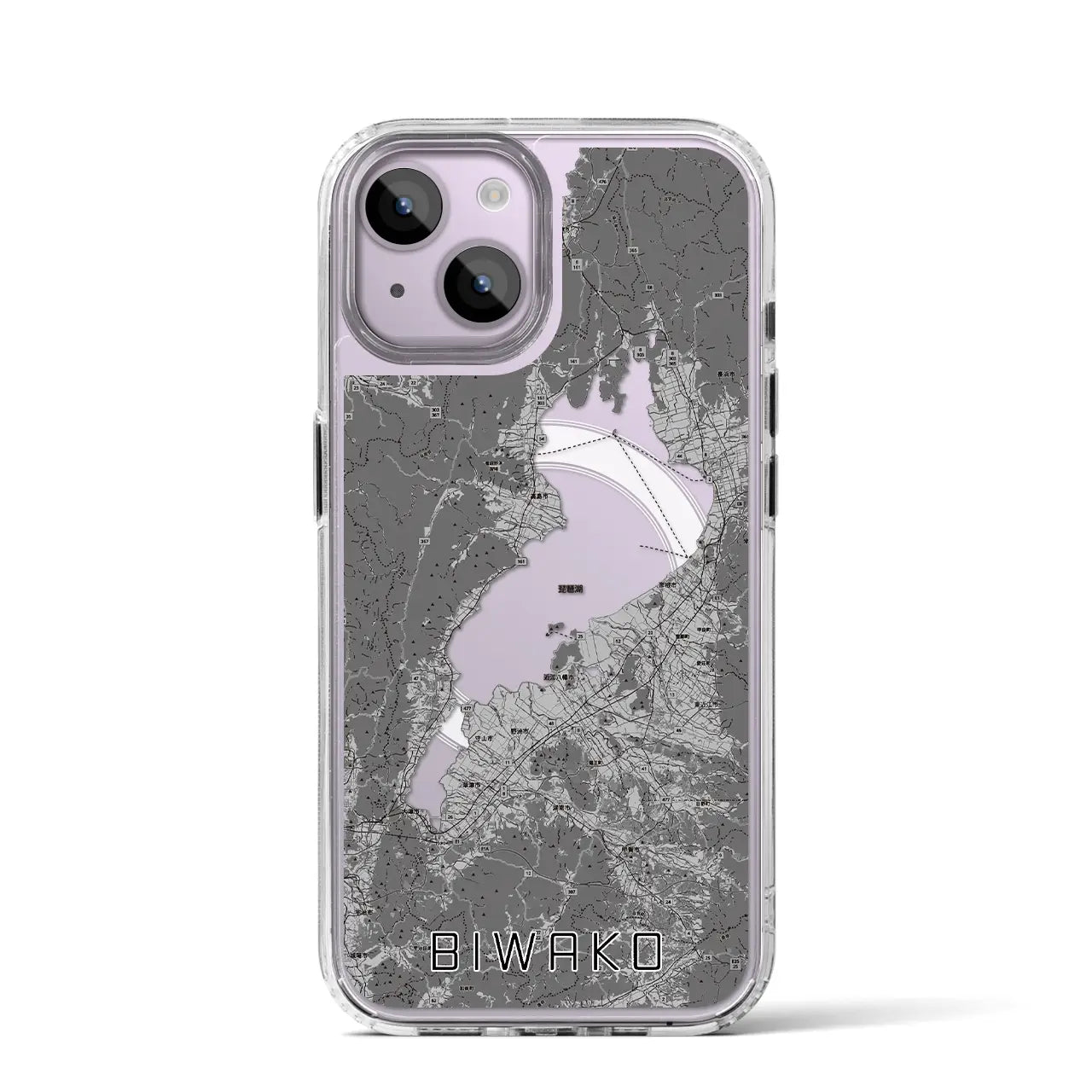 【琵琶湖2(滋賀県)】地図柄iPhoneケース(MagSafeタイプ)