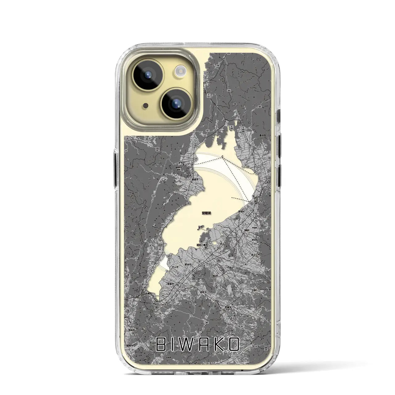 【琵琶湖2(滋賀県)】地図柄iPhoneケース(MagSafeタイプ)