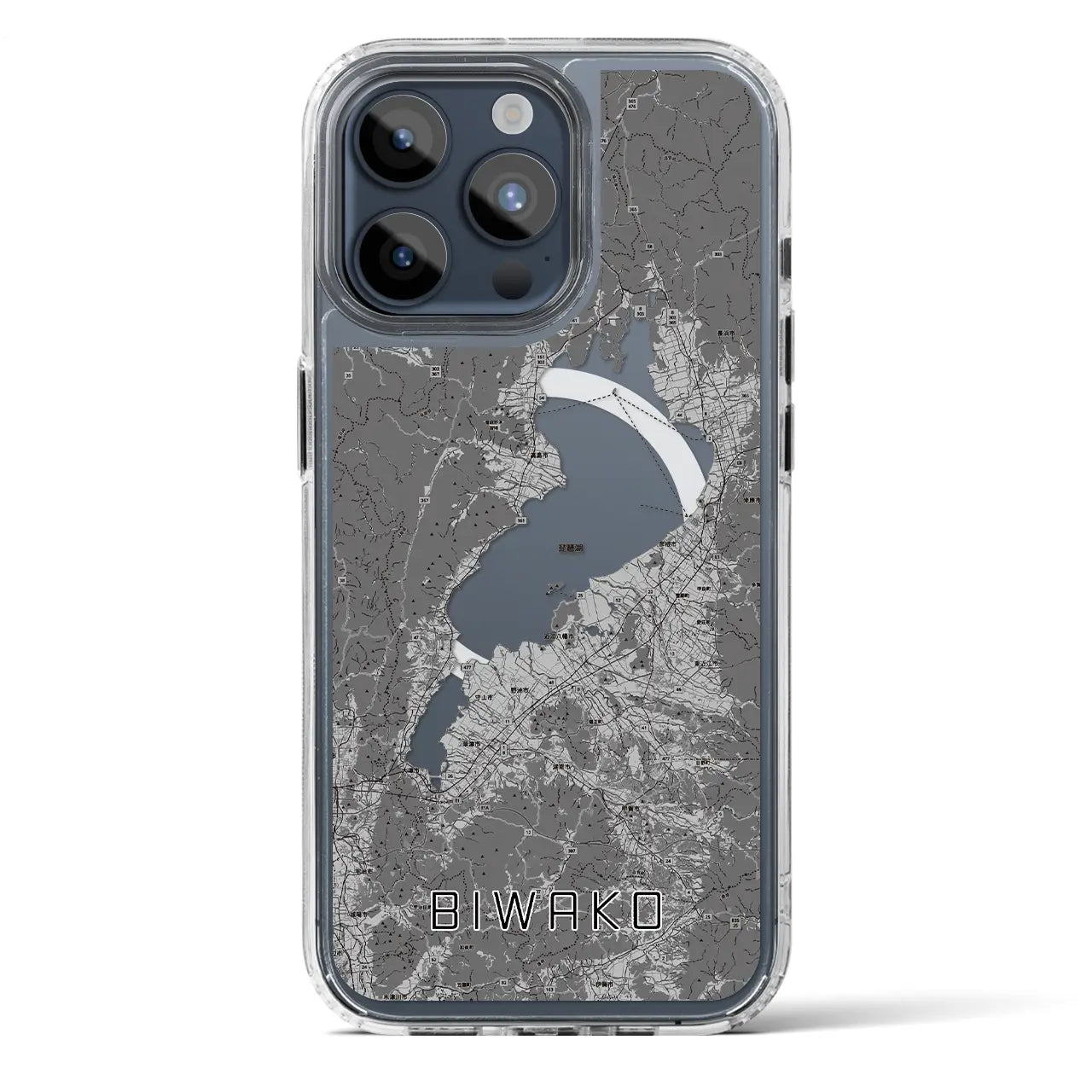 【琵琶湖2(滋賀県)】地図柄iPhoneケース(MagSafeタイプ)