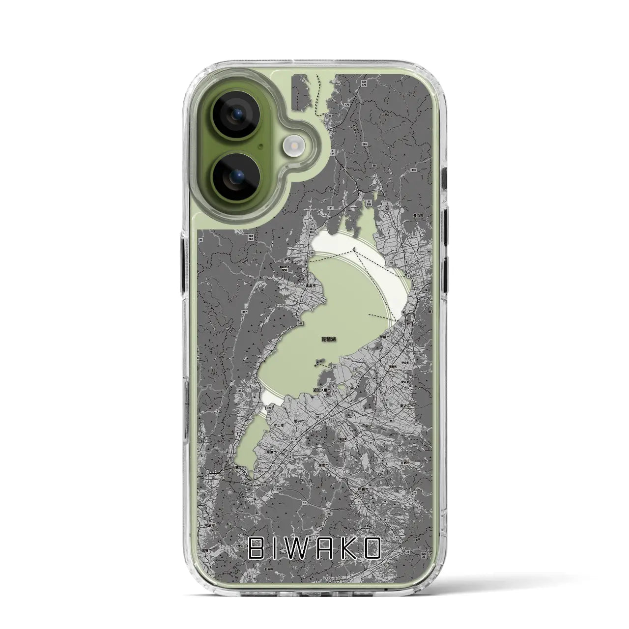 【琵琶湖2(滋賀県)】地図柄iPhoneケース(MagSafeタイプ)