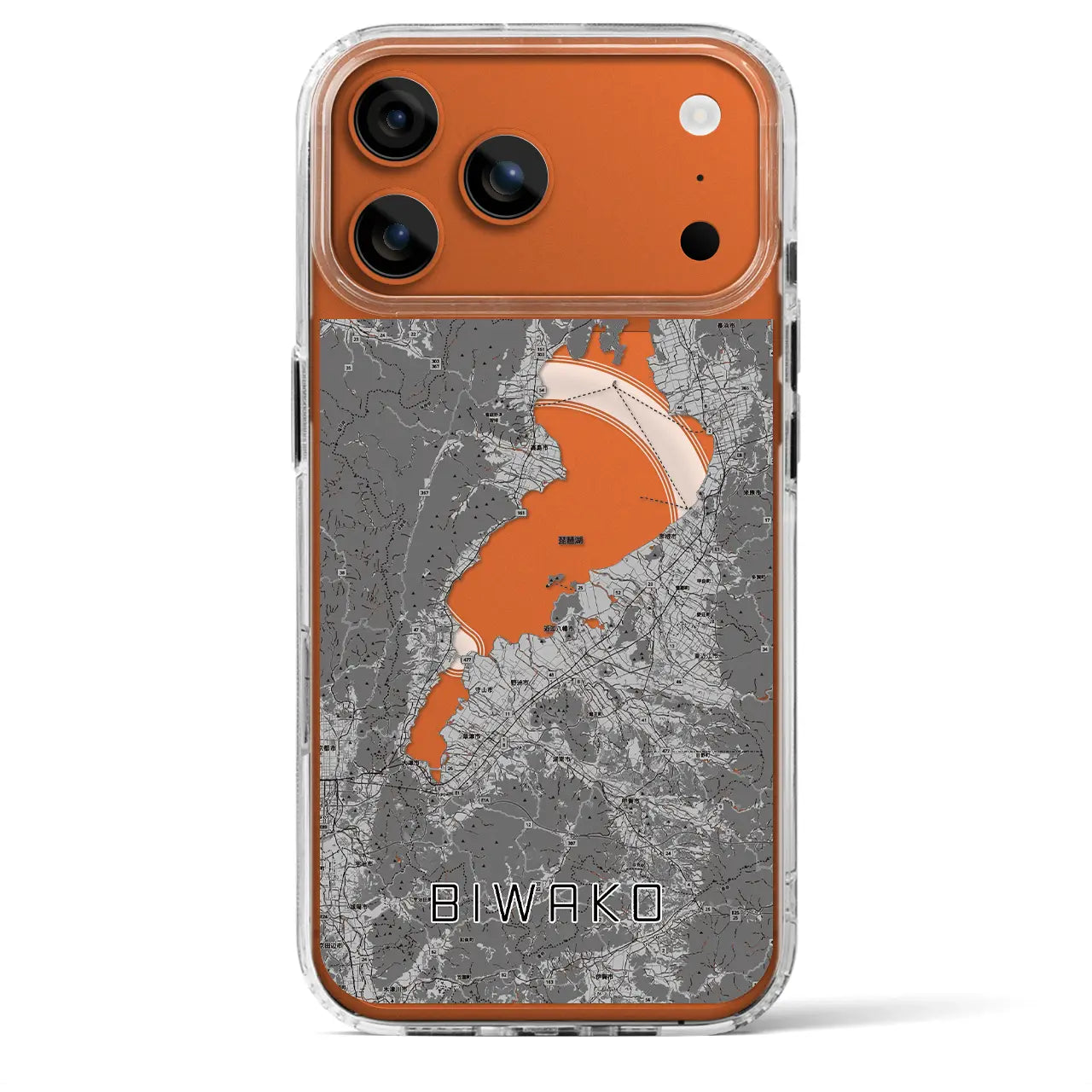 【琵琶湖2(滋賀県)】地図柄iPhoneケース(MagSafeタイプ)