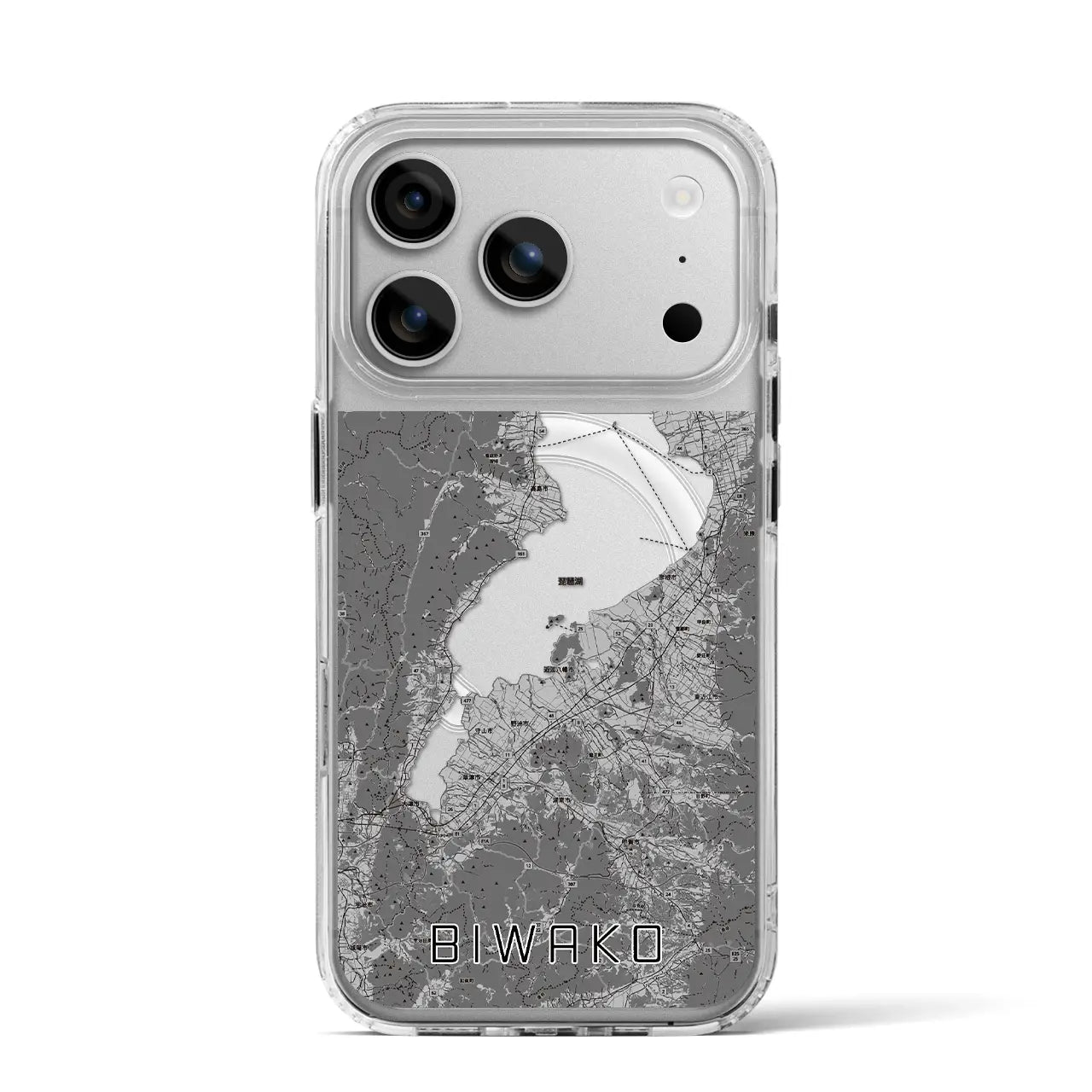 【琵琶湖2(滋賀県)】地図柄iPhoneケース(MagSafeタイプ)