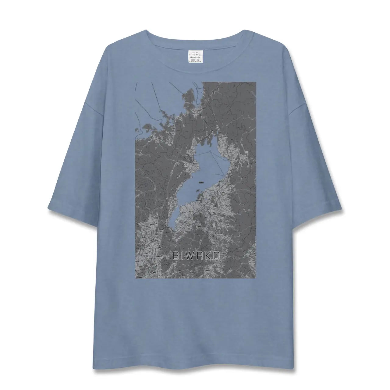 【琵琶湖2(滋賀県)】地図柄ビッグシルエットTシャツ