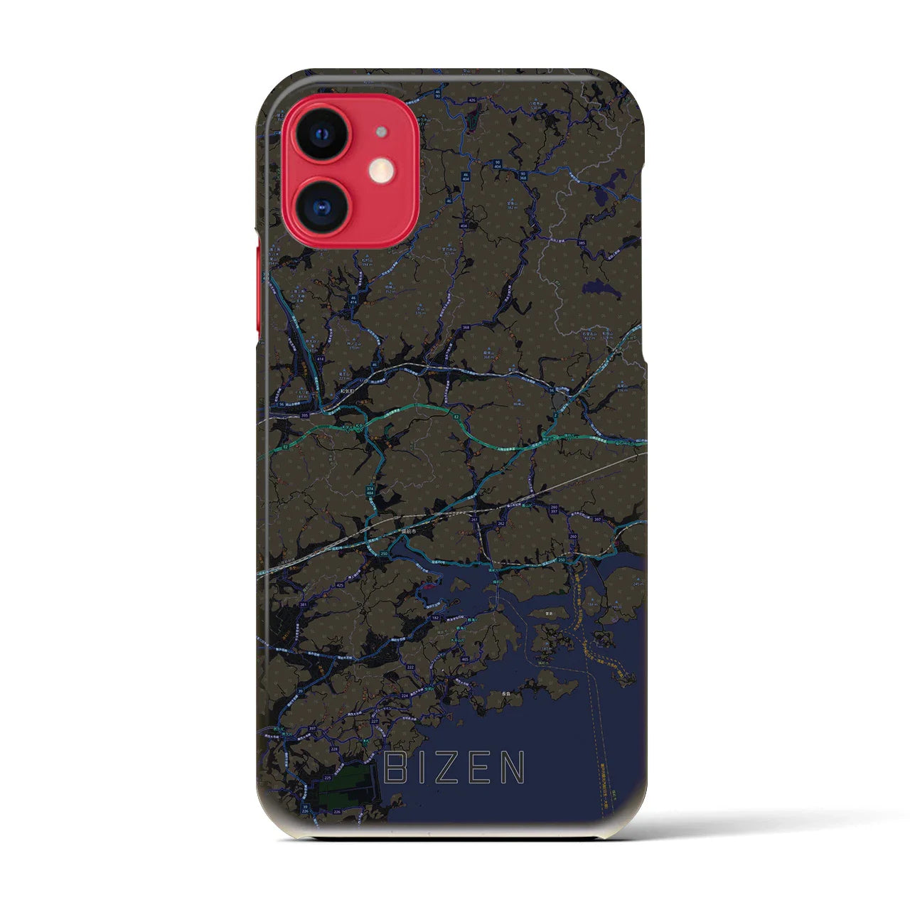【備前(岡山県)】地図柄iPhoneケース(バックカバータイプ)