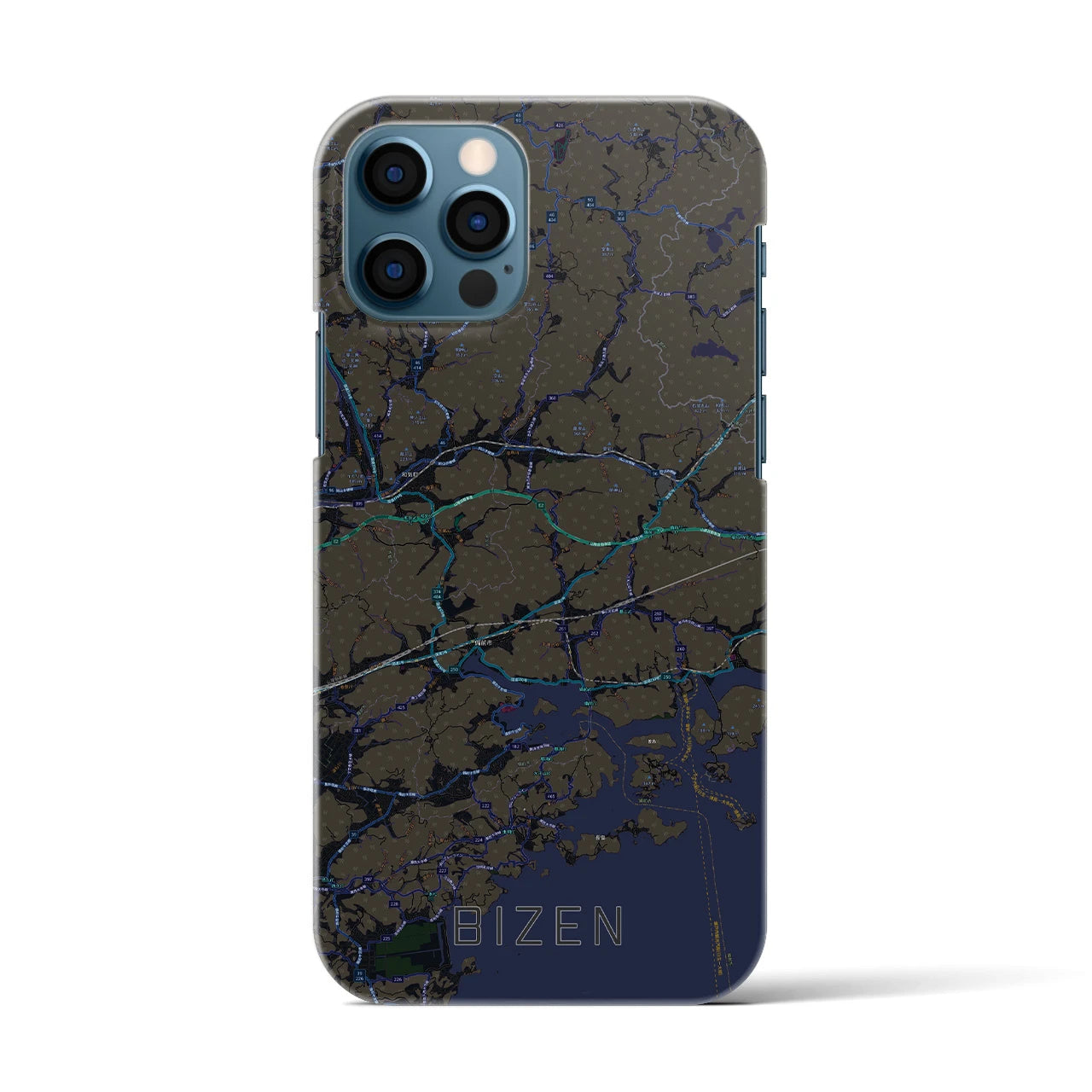 【備前(岡山県)】地図柄iPhoneケース(バックカバータイプ)