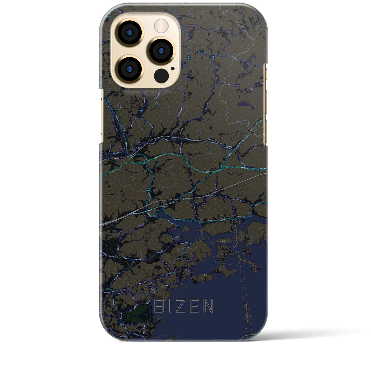 【備前(岡山県)】地図柄iPhoneケース(バックカバータイプ)