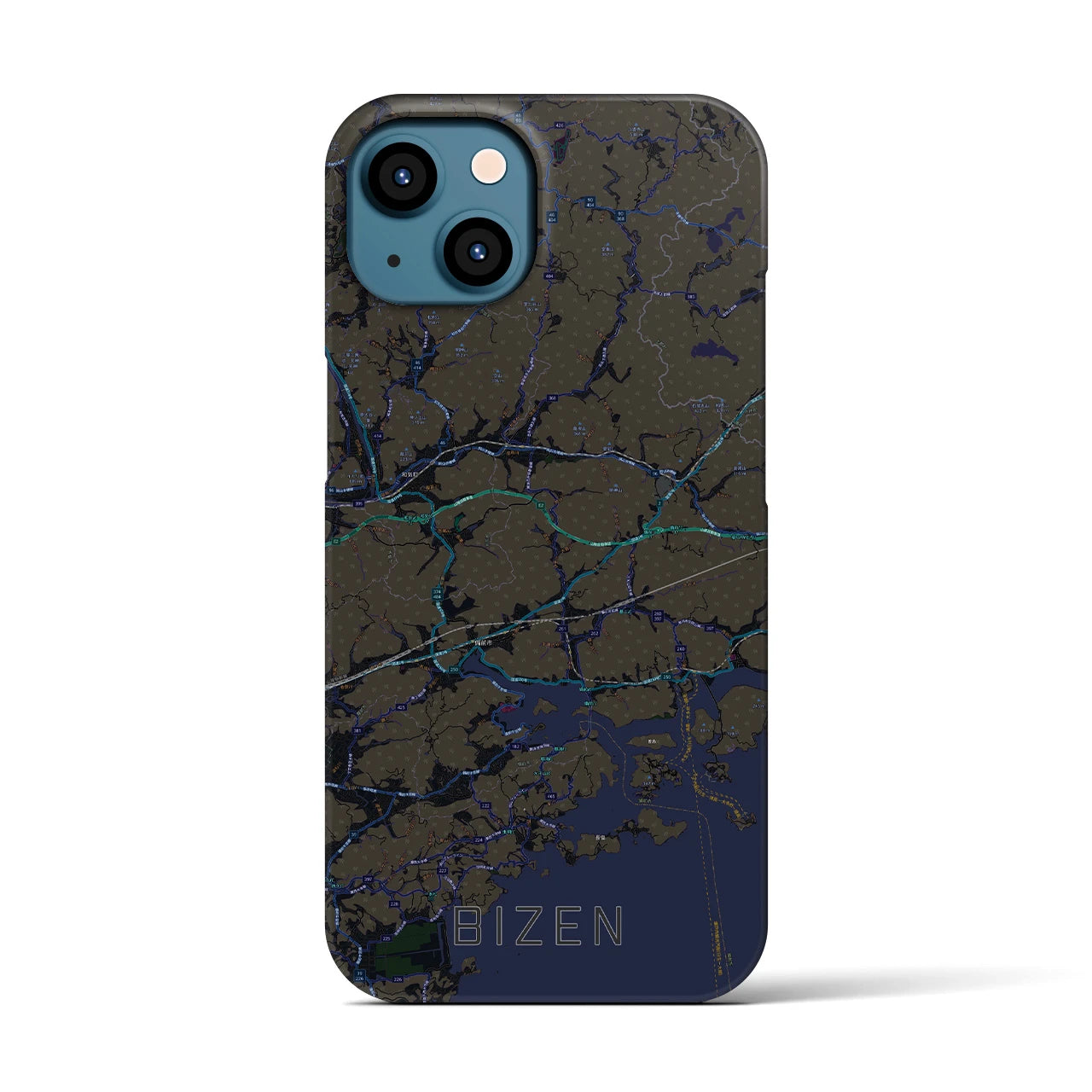 【備前(岡山県)】地図柄iPhoneケース(バックカバータイプ)