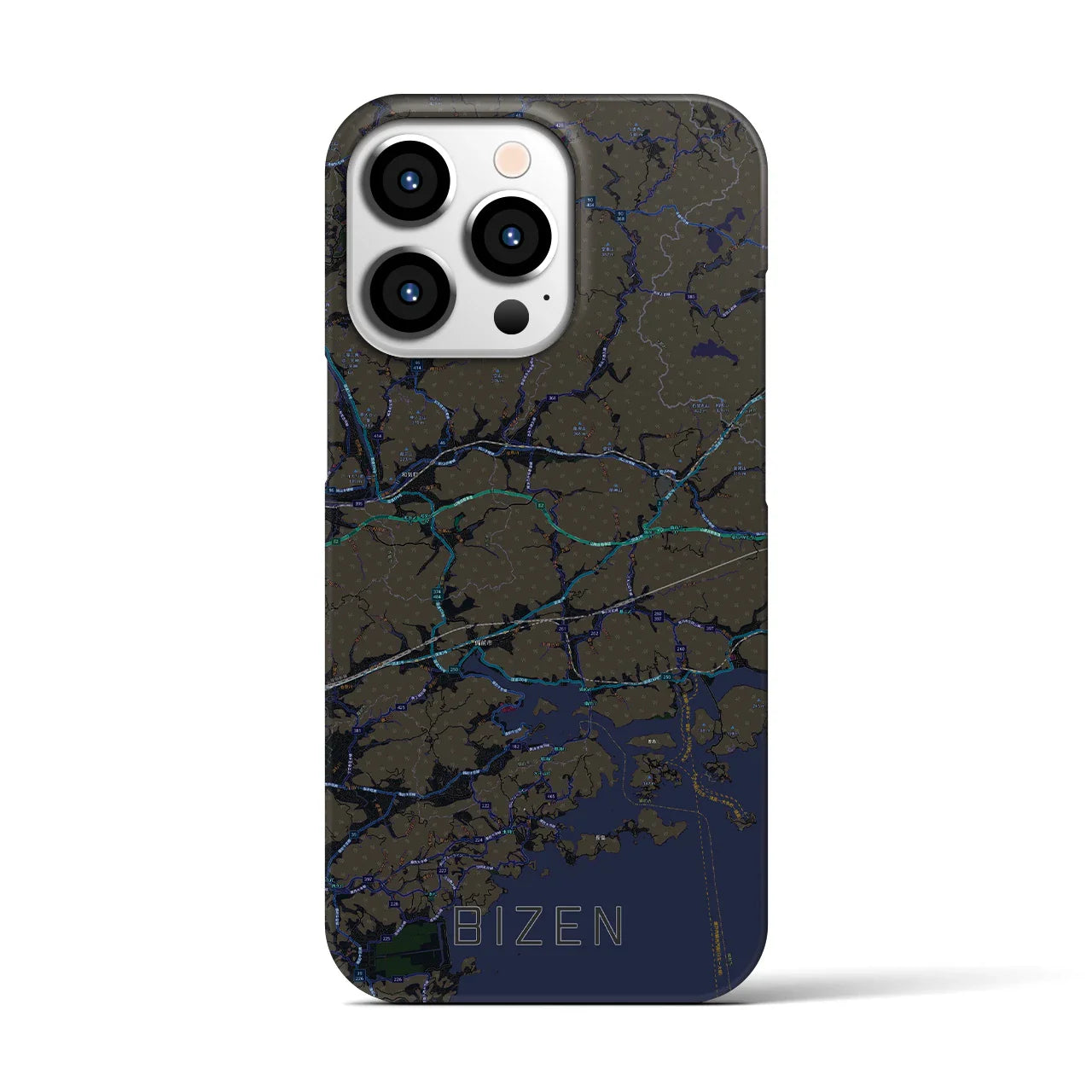【備前(岡山県)】地図柄iPhoneケース(バックカバータイプ)