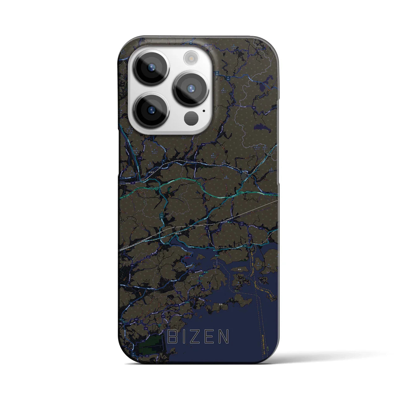 【備前(岡山県)】地図柄iPhoneケース(バックカバータイプ)
